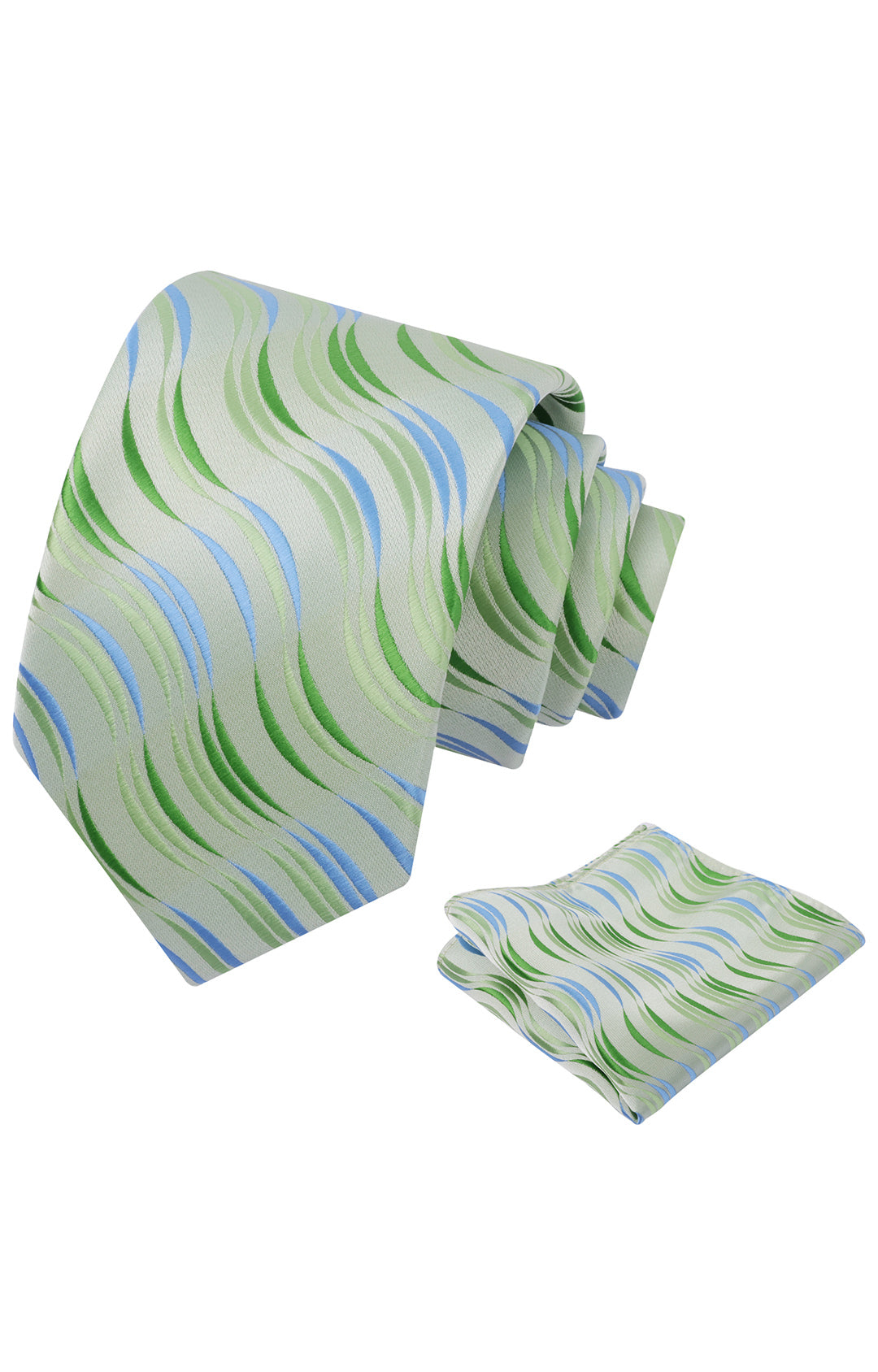 Mens 3.15'' Gradient Ripple Pattern Tie Set with Pocket Square Casual Color Tie Set-904