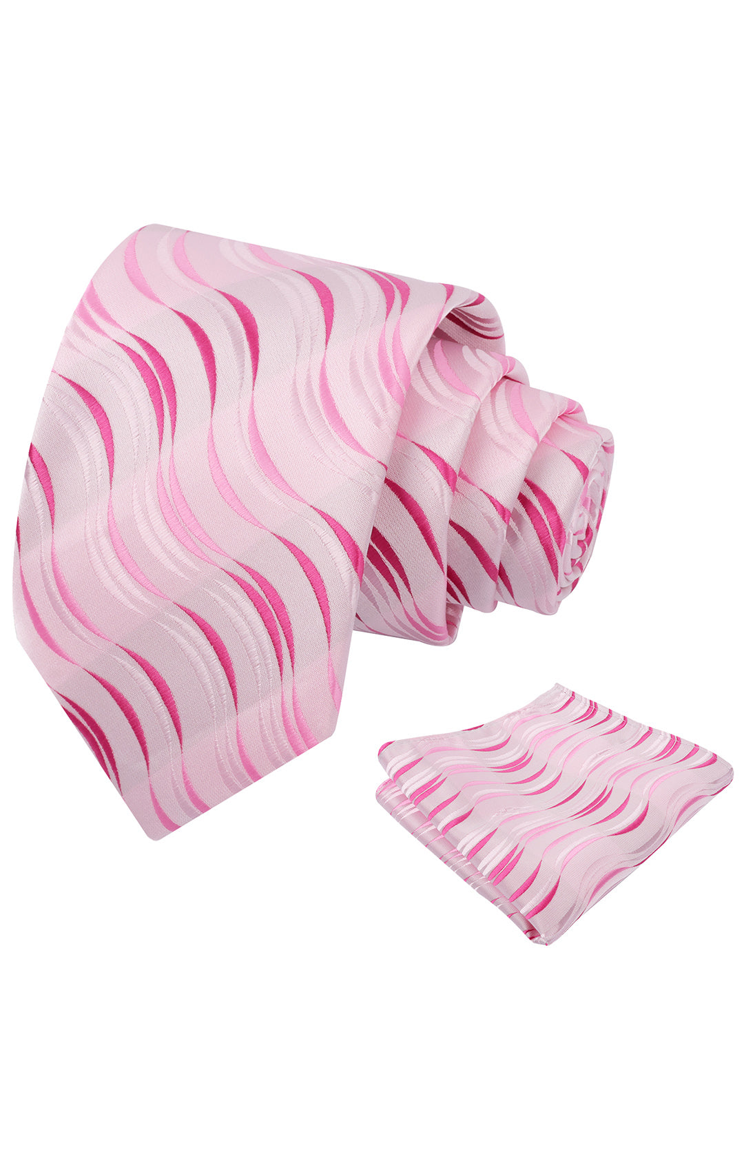 Mens 3.15'' Gradient Ripple Pattern Tie Set with Pocket Square Casual Color Tie Set-904