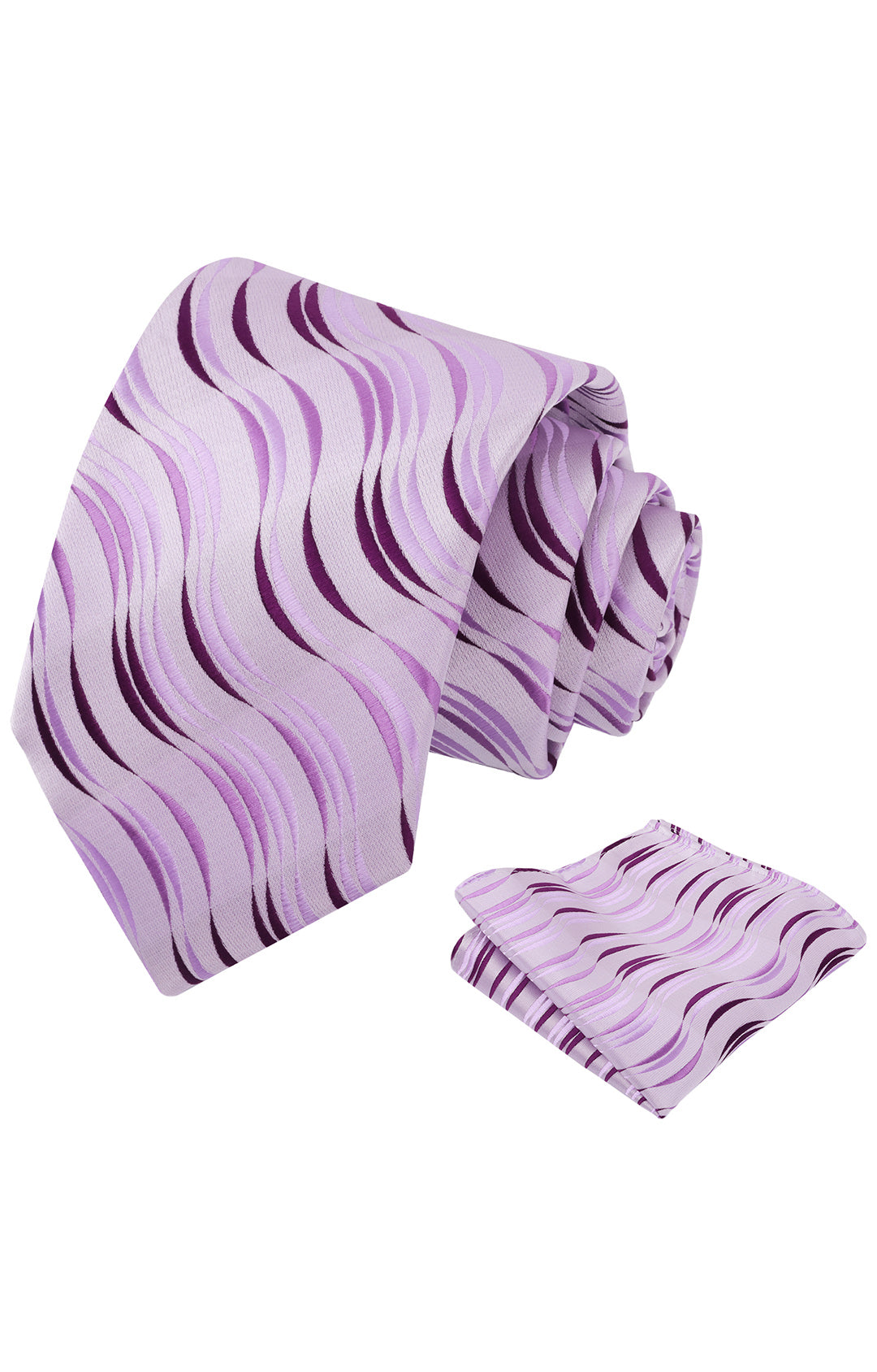 Mens 3.15'' Gradient Ripple Pattern Tie Set with Pocket Square Casual Color Tie Set-904