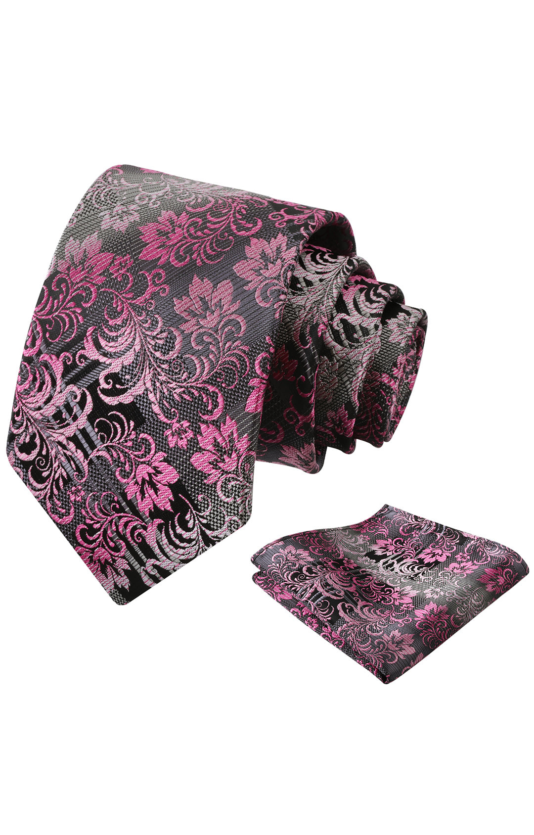 Mens 3.15'' Gradient Leaf Pattern Tie Set with Pocket Square Casual Tie Set-905