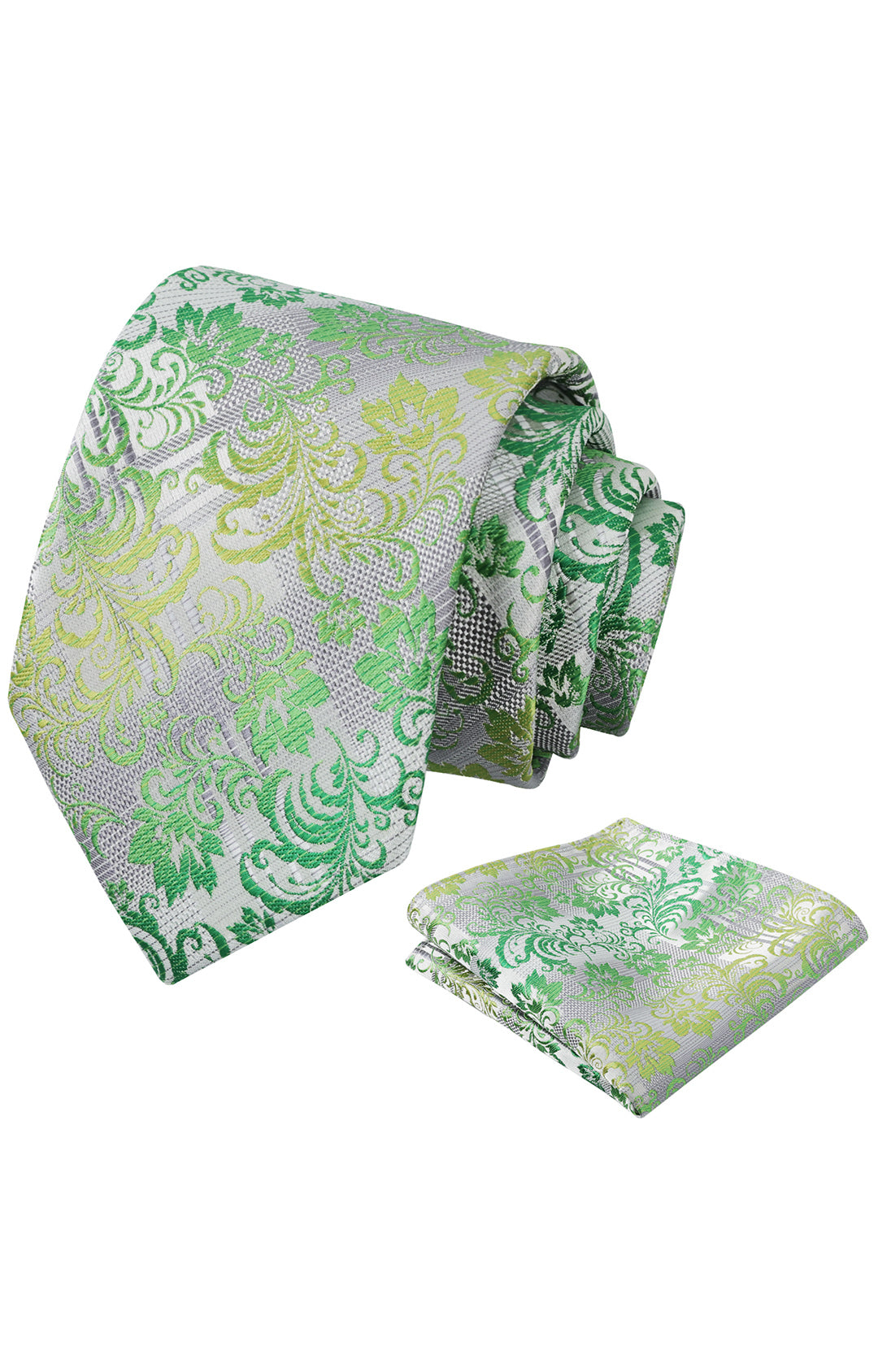 Mens 3.15'' Gradient Leaf Pattern Tie Set with Pocket Square Casual Tie Set-905