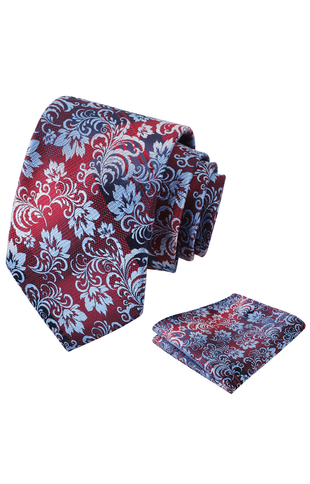 Mens 3.15'' Gradient Leaf Pattern Tie Set with Pocket Square Casual Tie Set-905