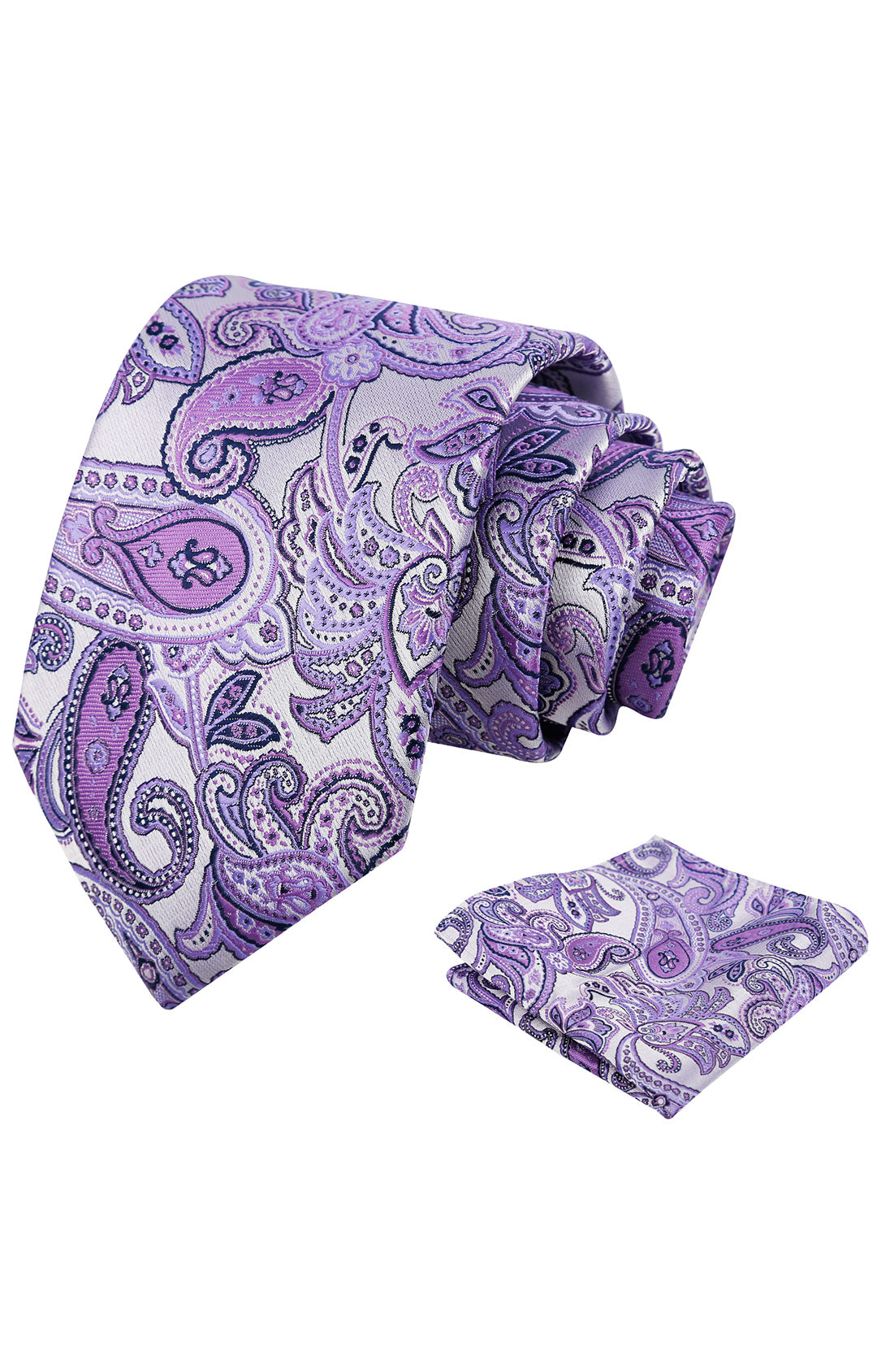 Mens 3.15'' Paisley Tie Set with Pocket Square Casual Floral Necktie Set-906