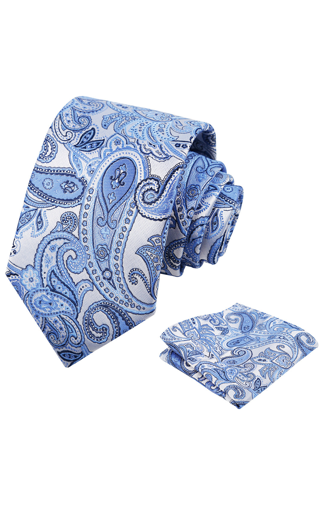 Mens 3.15'' Paisley Tie Set with Pocket Square Casual Floral Necktie Set-906