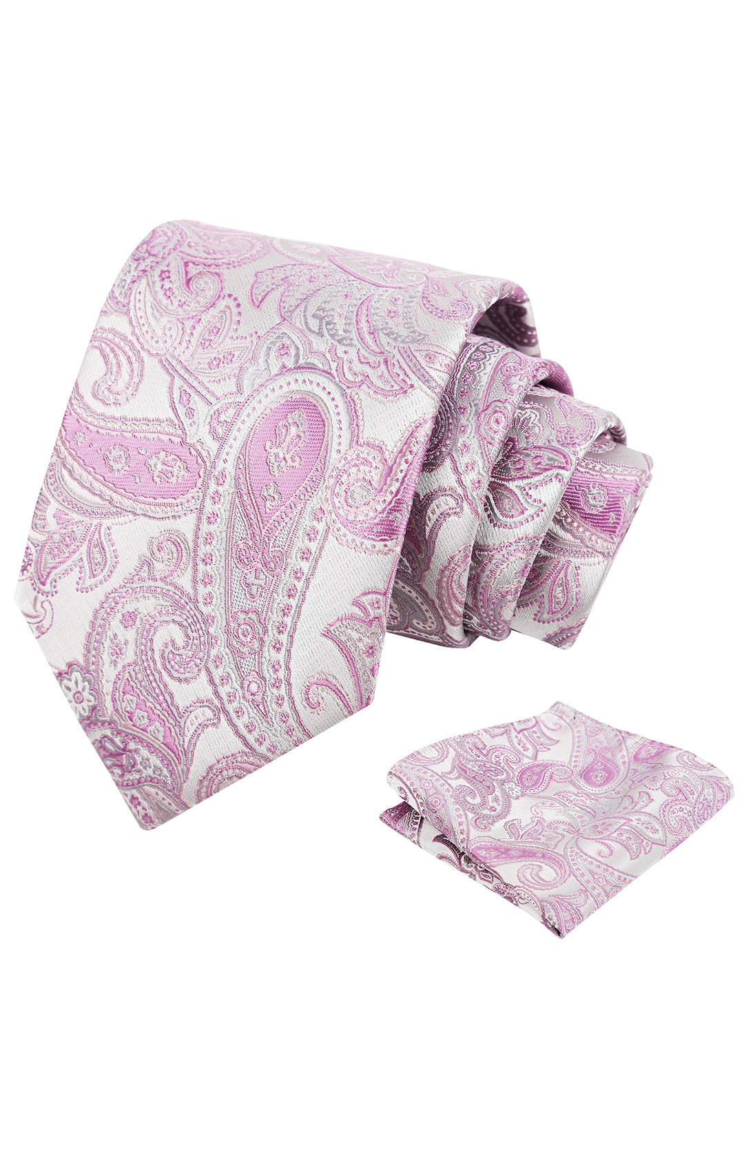 Mens 3.15'' Paisley Tie Set with Pocket Square Casual Floral Necktie Set-906