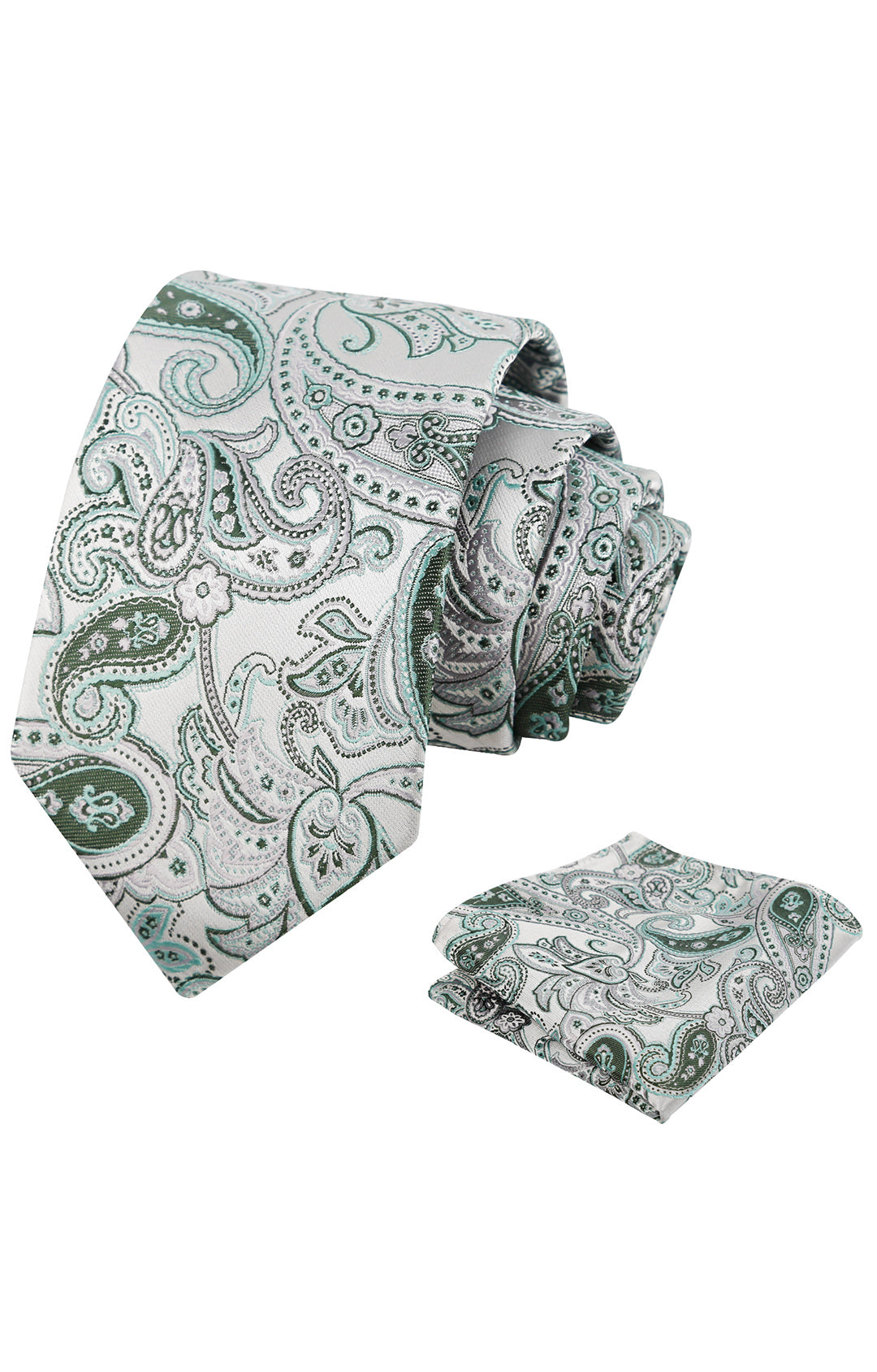 Mens 3.15'' Paisley Tie Set with Pocket Square Casual Floral Necktie Set-906