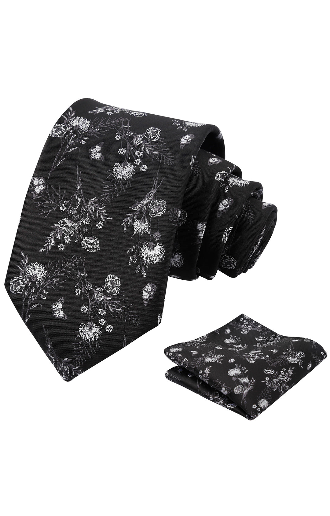 3.15'' Flower Ties for Men Handkerchief Set Wedding Retro Necktie Set-907