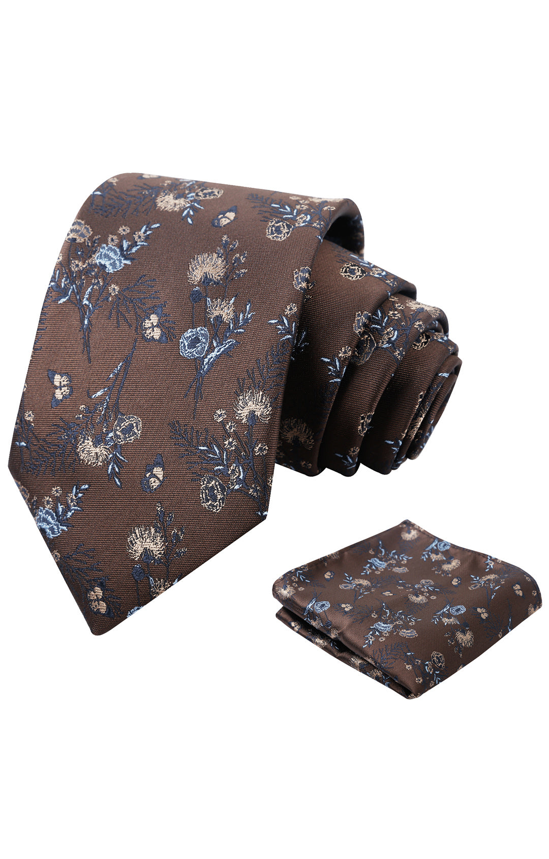 3.15'' Flower Ties for Men Handkerchief Set Wedding Retro Necktie Set-907