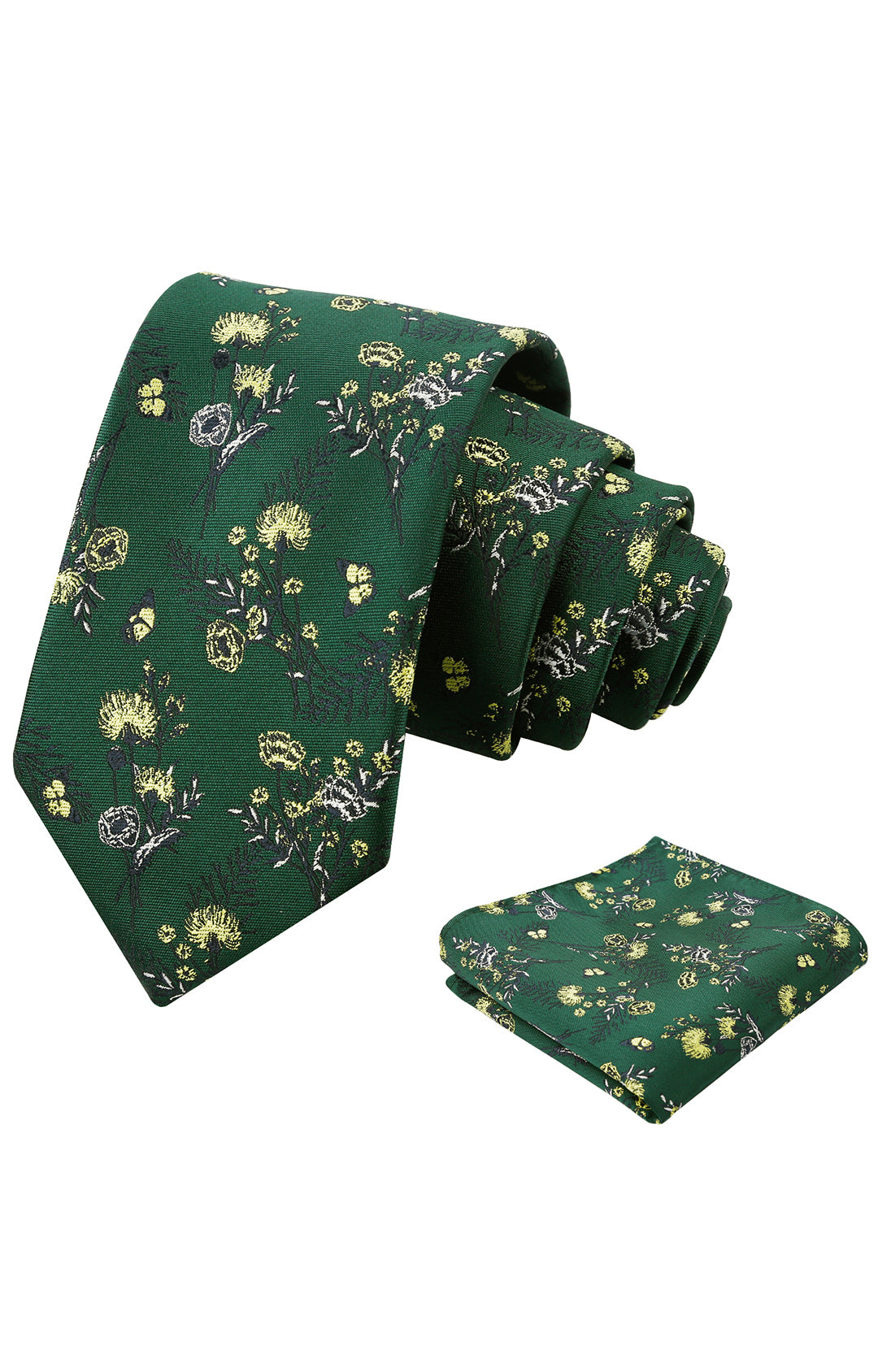 3.15'' Flower Ties for Men Handkerchief Set Wedding Retro Necktie Set-907