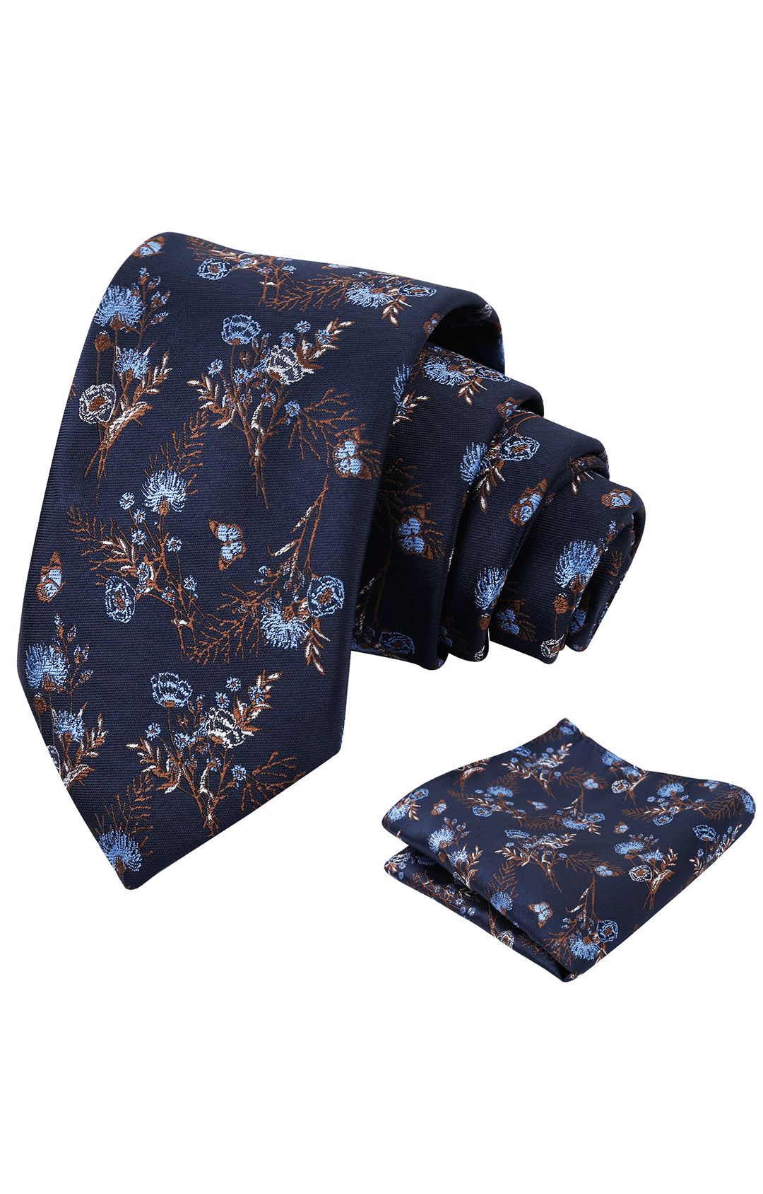 3.15'' Flower Ties for Men Handkerchief Set Wedding Retro Necktie Set-907