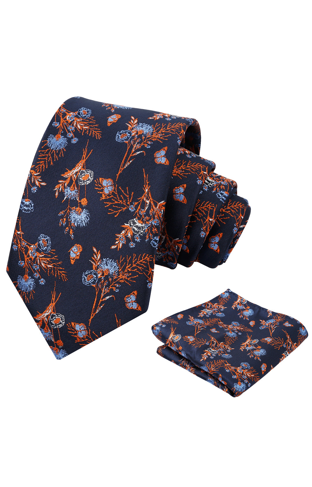 3.15'' Flower Ties for Men Handkerchief Set Wedding Retro Necktie Set-907