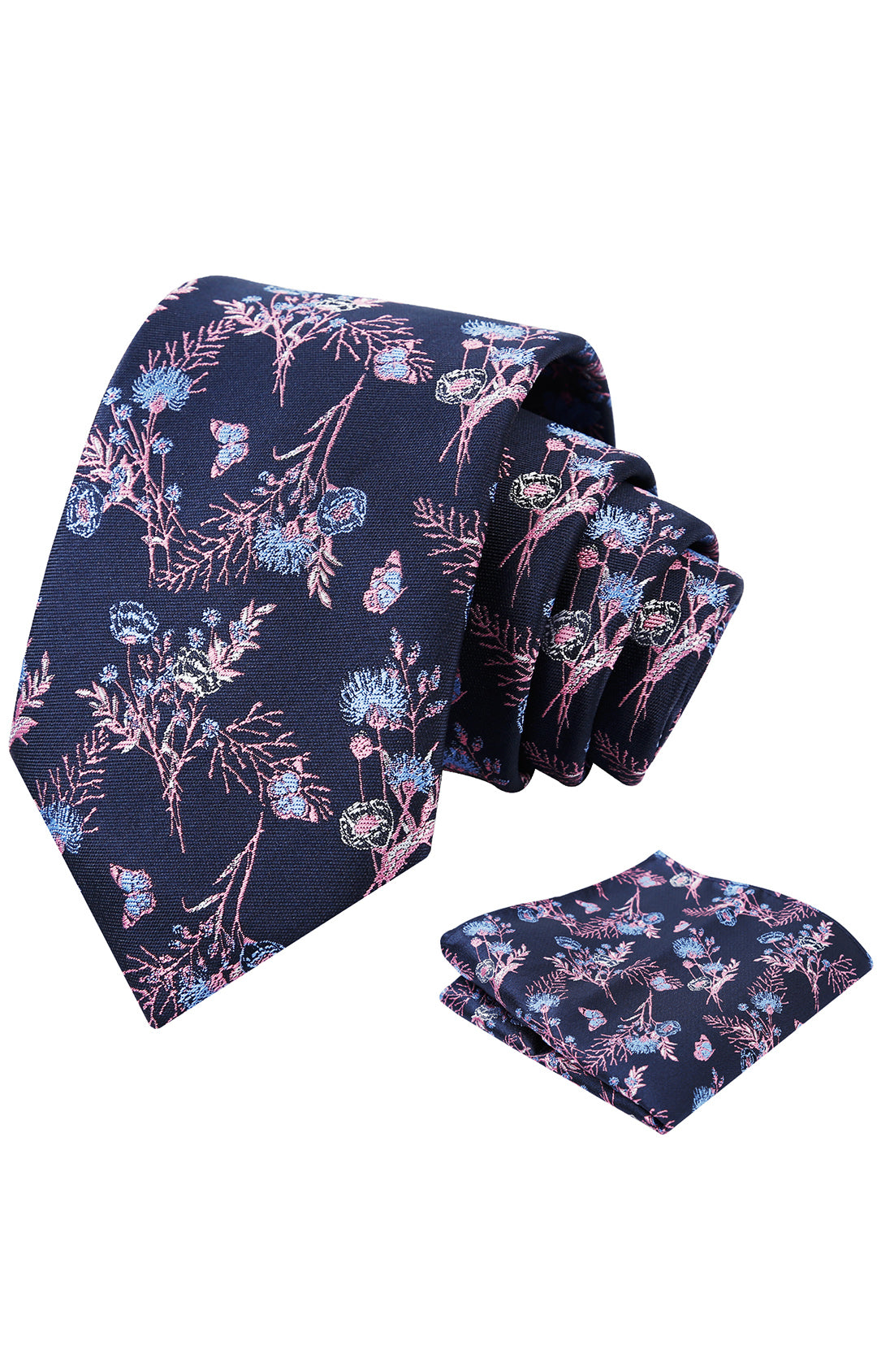 3.15'' Flower Ties for Men Handkerchief Set Wedding Retro Necktie Set-907