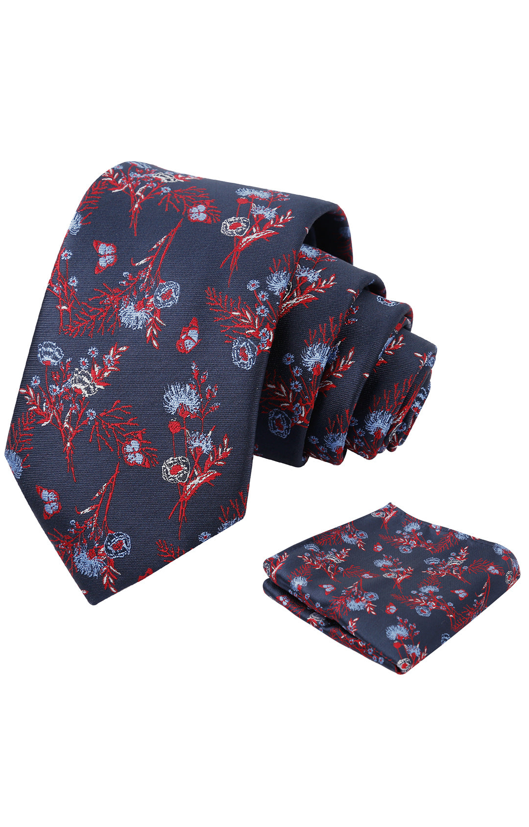 3.15'' Flower Ties for Men Handkerchief Set Wedding Retro Necktie Set-907