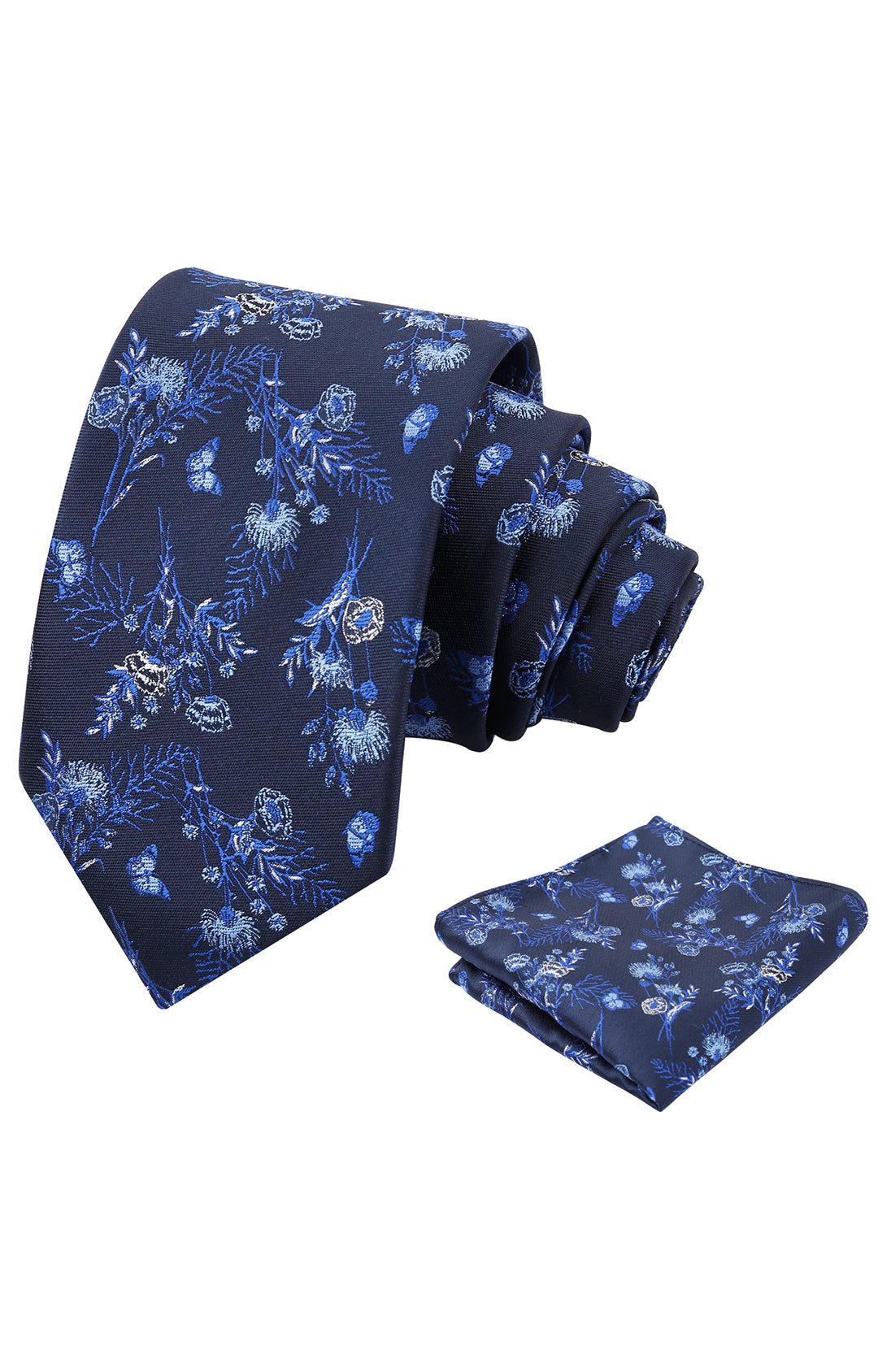 3.15'' Flower Ties for Men Handkerchief Set Wedding Retro Necktie Set-907