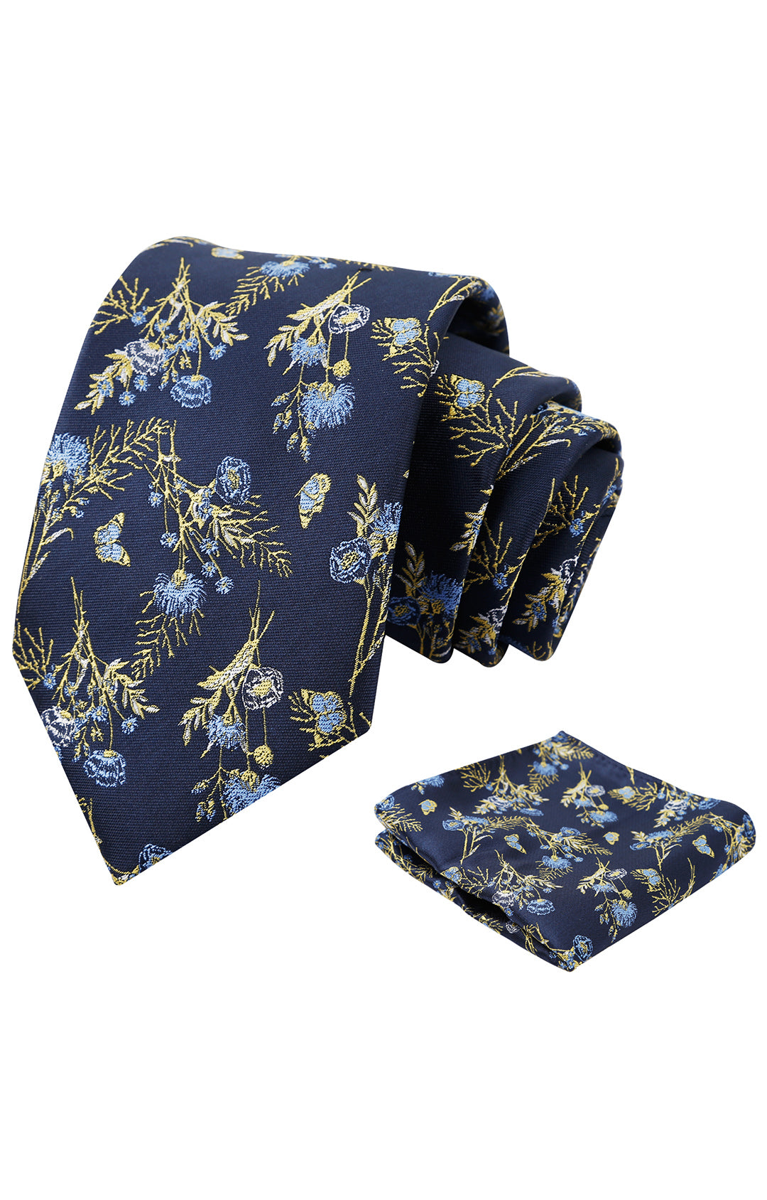 3.15'' Flower Ties for Men Handkerchief Set Wedding Retro Necktie Set-907