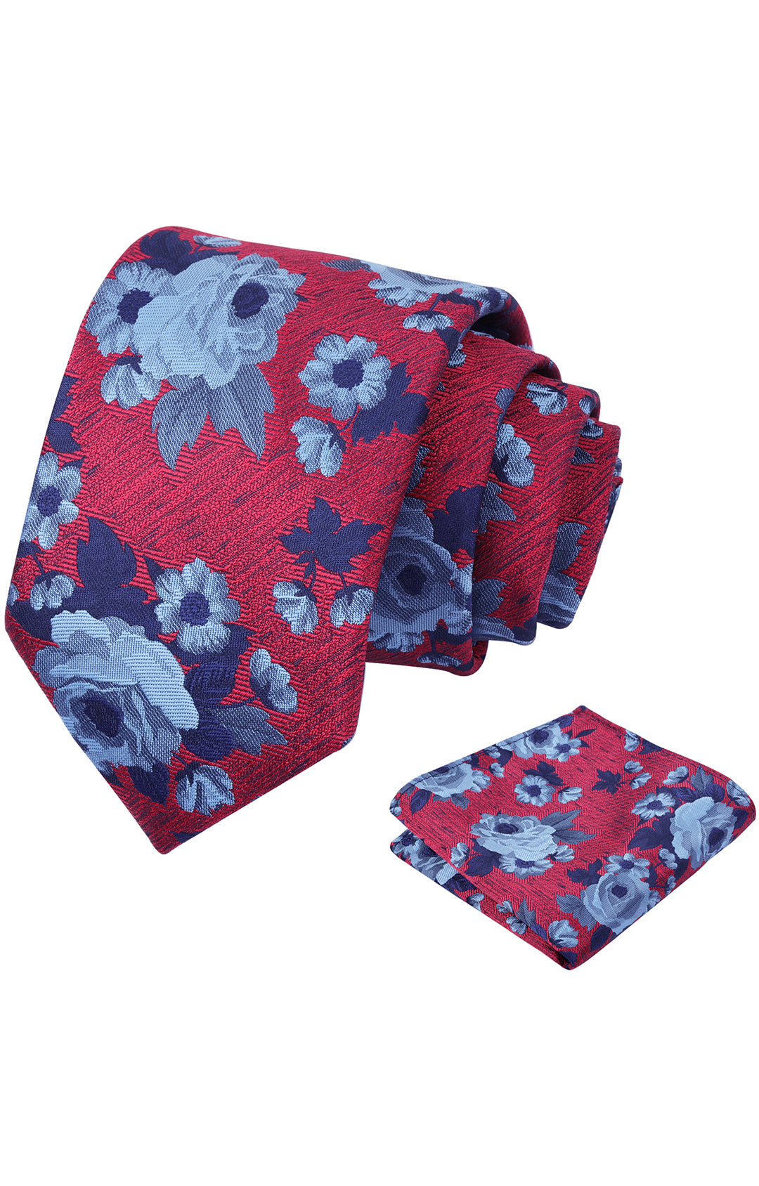 3.15'' Mens Tie Elegant Floral Pattern with Pocket Square Set-909