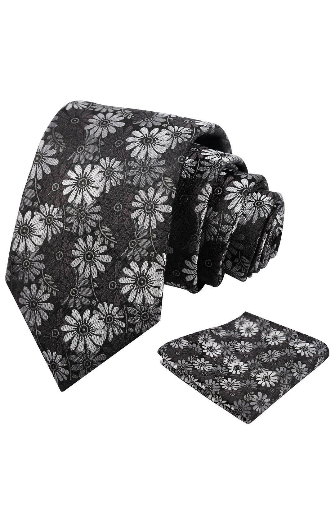 Mens 3.15'' Colorful Flower Necktie and Pocket Square Set Wedding Casual Rustic Tie and Hanky Set-912