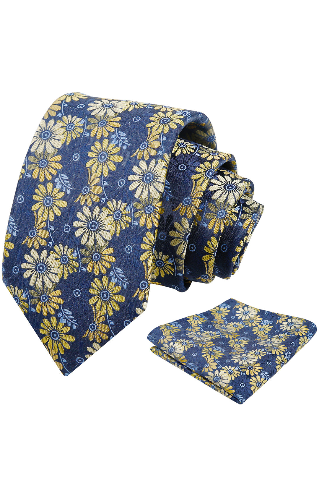 Mens 3.15'' Colorful Flower Necktie and Pocket Square Set Wedding Casual Rustic Tie and Hanky Set-912
