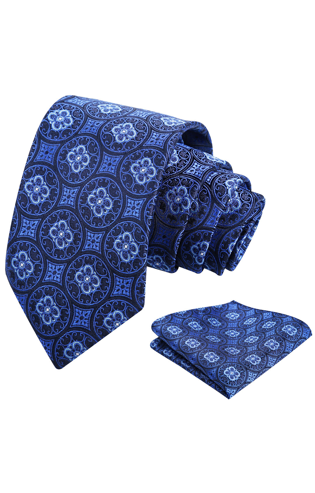 Mens 3.15'' Vintage Necktie and Pocket Square Business Geometric Regular Patterns Tie and Hanky Set-913