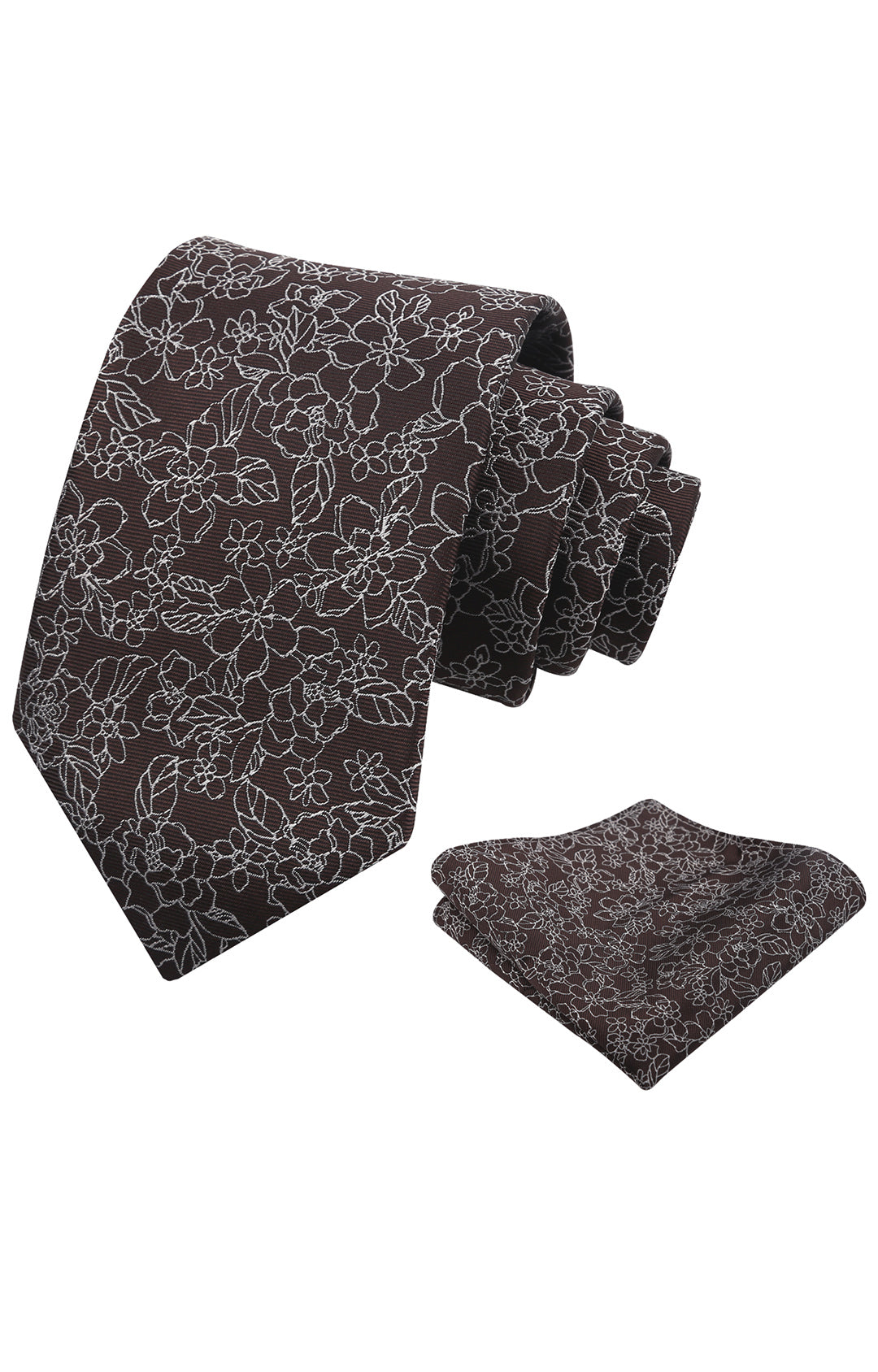 Mens 3.15inch Printed Floral Tie Set Solid Color Wedding Party Casual Flower Necktie Pocket Square Set-914