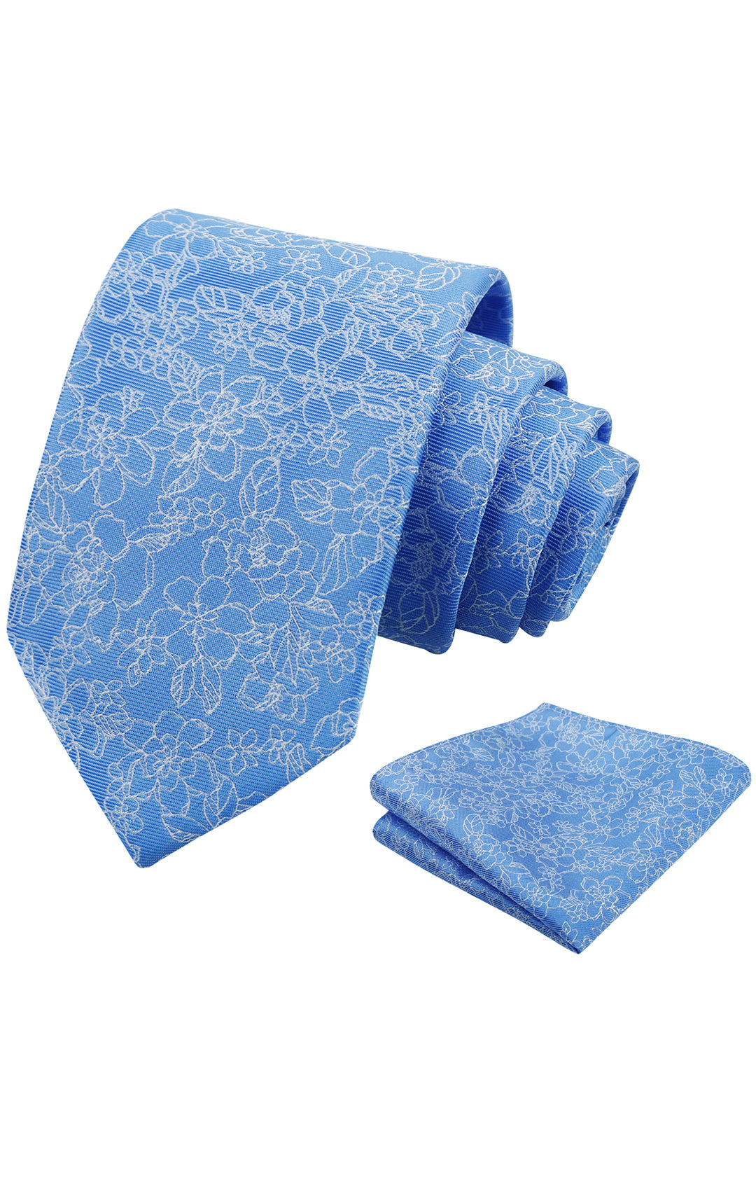 Mens 3.15inch Printed Floral Tie Set Solid Color Wedding Party Casual Flower Necktie Pocket Square Set-914