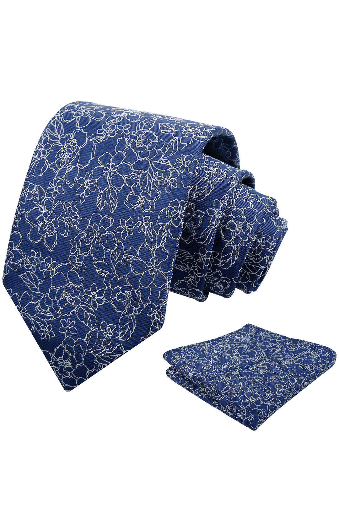 Mens 3.15inch Printed Floral Tie Set Solid Color Wedding Party Casual Flower Necktie Pocket Square Set-914