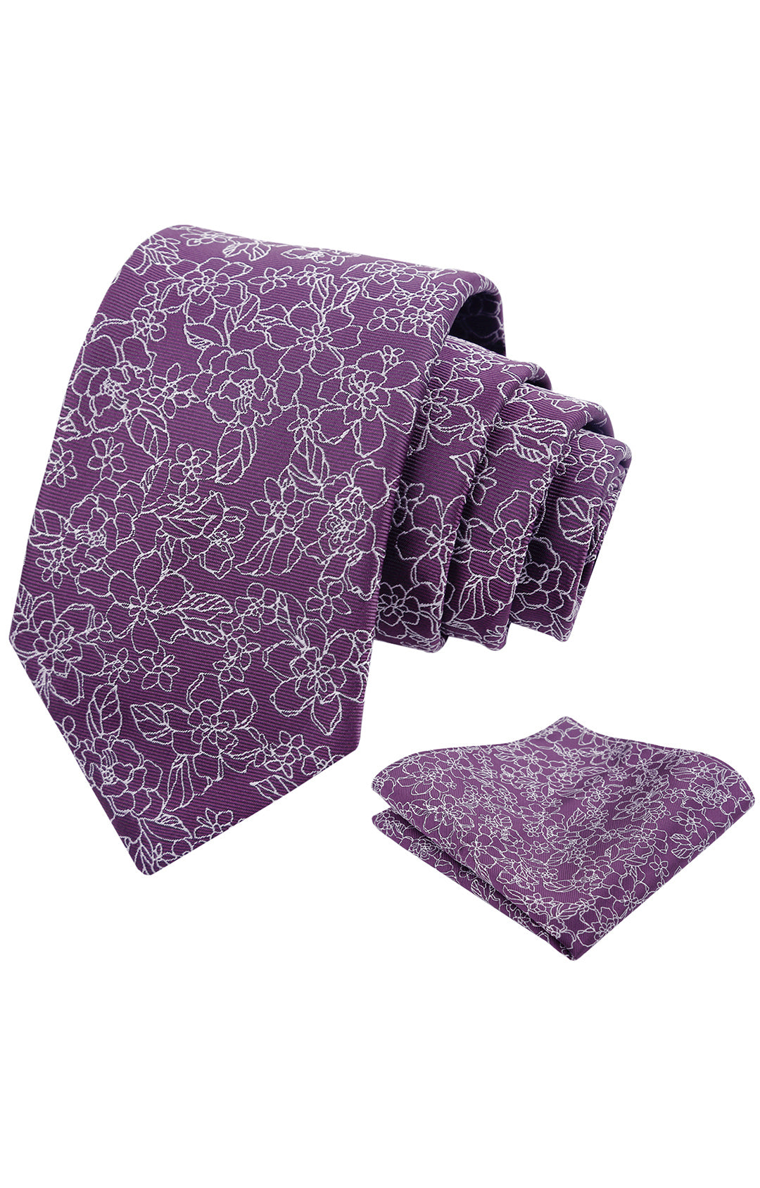 Mens 3.15inch Printed Floral Tie Set Solid Color Wedding Party Casual Flower Necktie Pocket Square Set-914