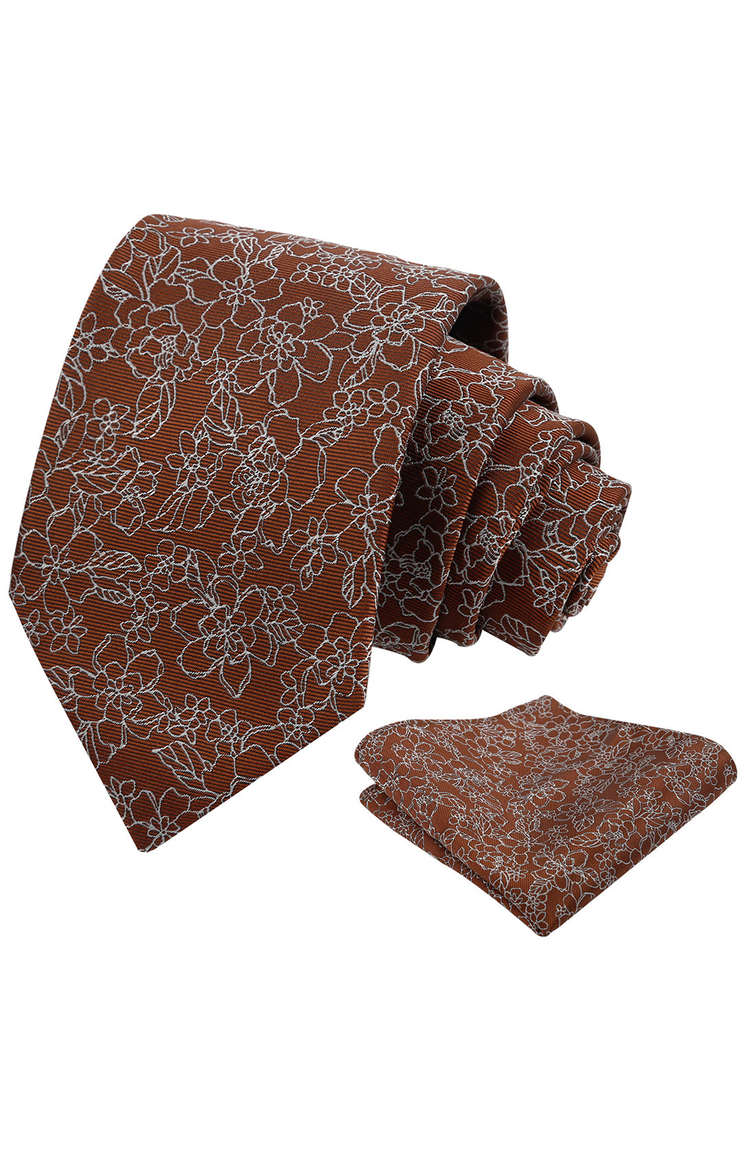 Mens 3.15inch Printed Floral Tie Set Solid Color Wedding Party Casual Flower Necktie Pocket Square Set-914