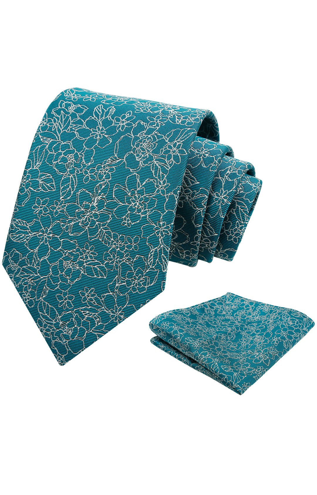 Mens 3.15inch Printed Floral Tie Set Solid Color Wedding Party Casual Flower Necktie Pocket Square Set-914