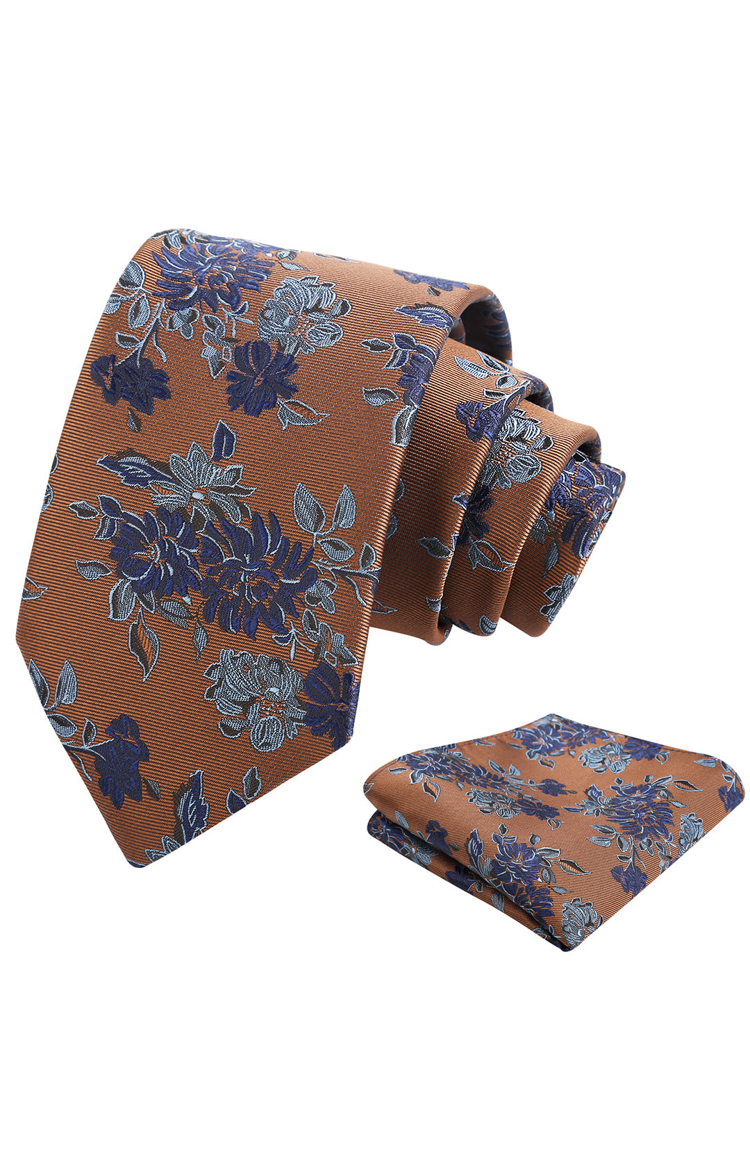 Mens 3.15inch Retro Floral Necktie and Hanky Vintage Wedding Tie and Pocket Square Set-915