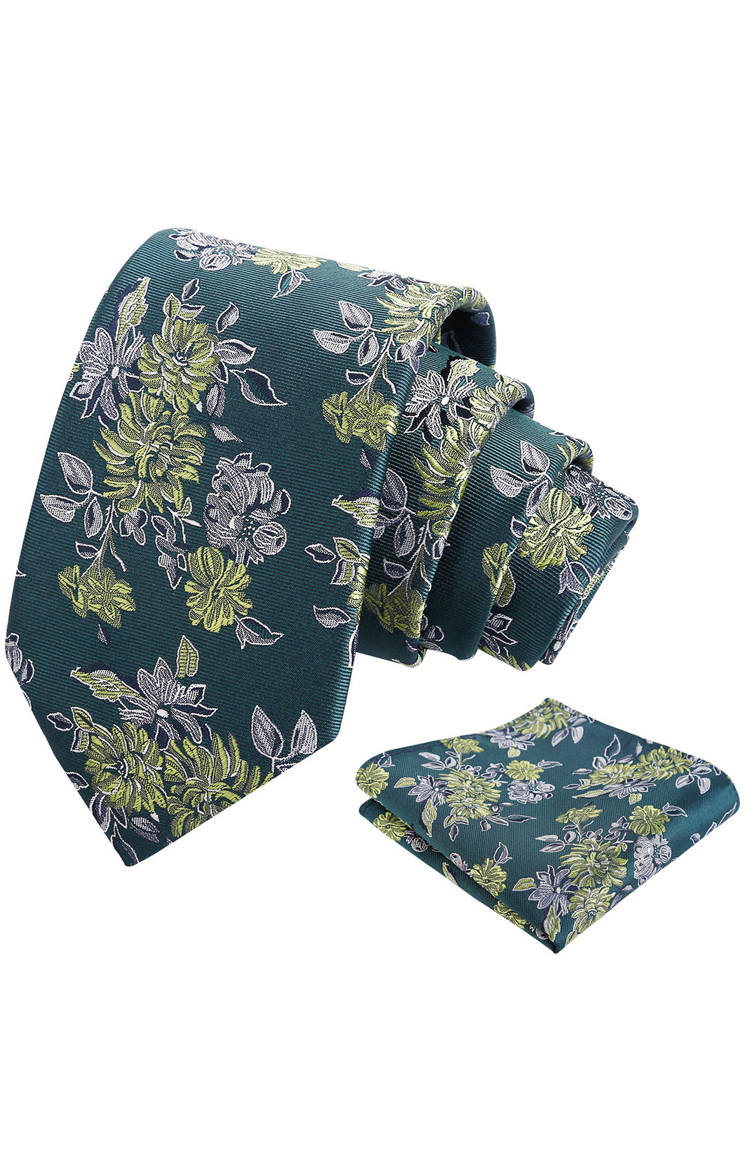 Mens 3.15inch Retro Floral Necktie and Hanky Vintage Wedding Tie and Pocket Square Set-915