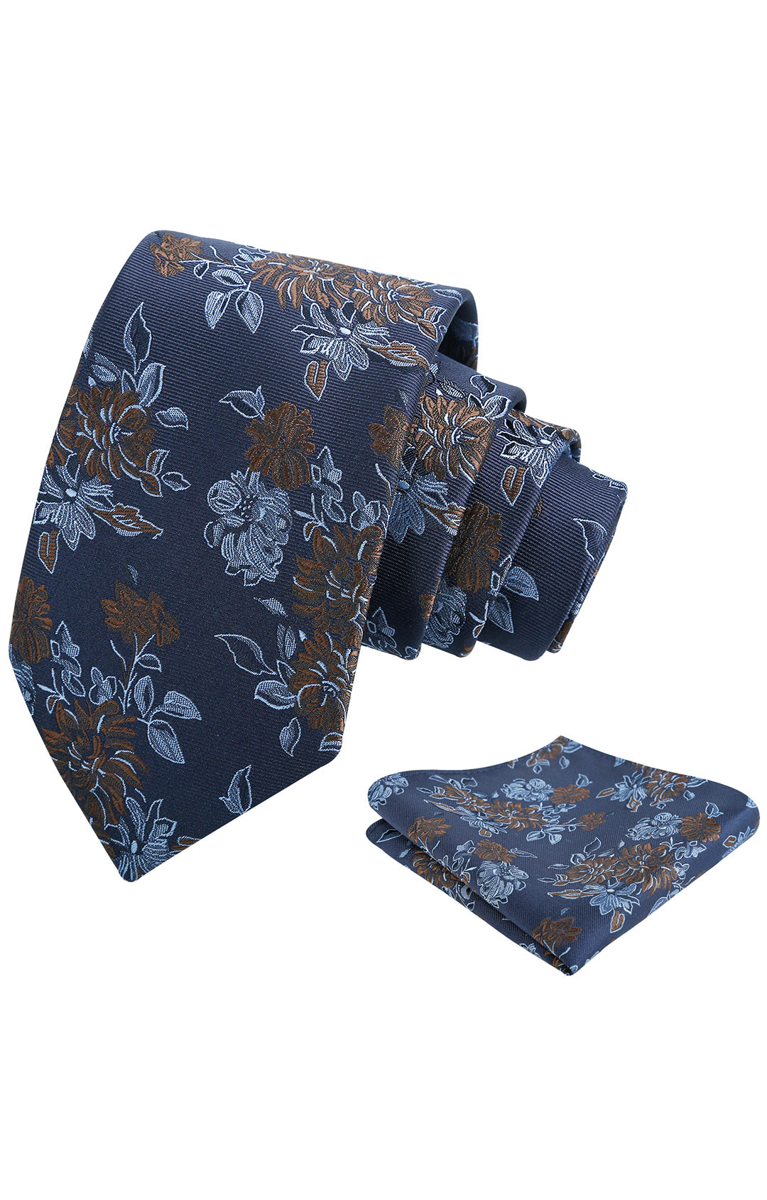 Mens 3.15inch Retro Floral Necktie and Hanky Vintage Wedding Tie and Pocket Square Set-915