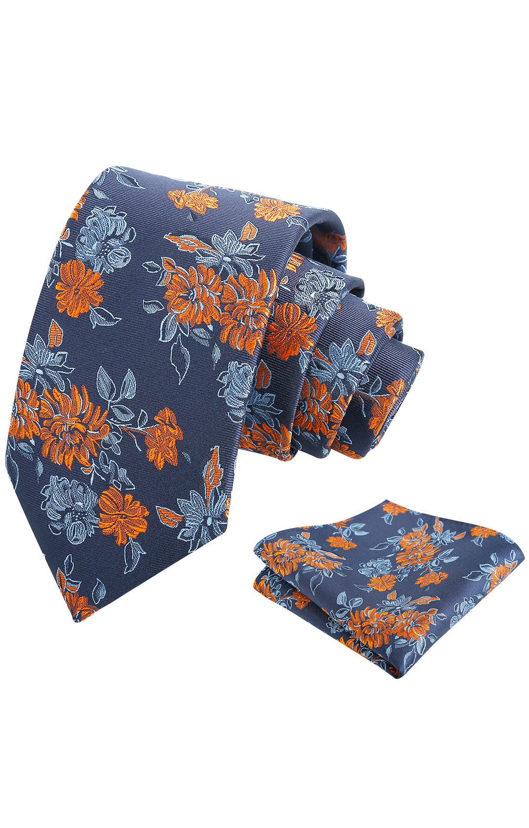 Mens 3.15inch Retro Floral Necktie and Hanky Vintage Wedding Tie and Pocket Square Set-915