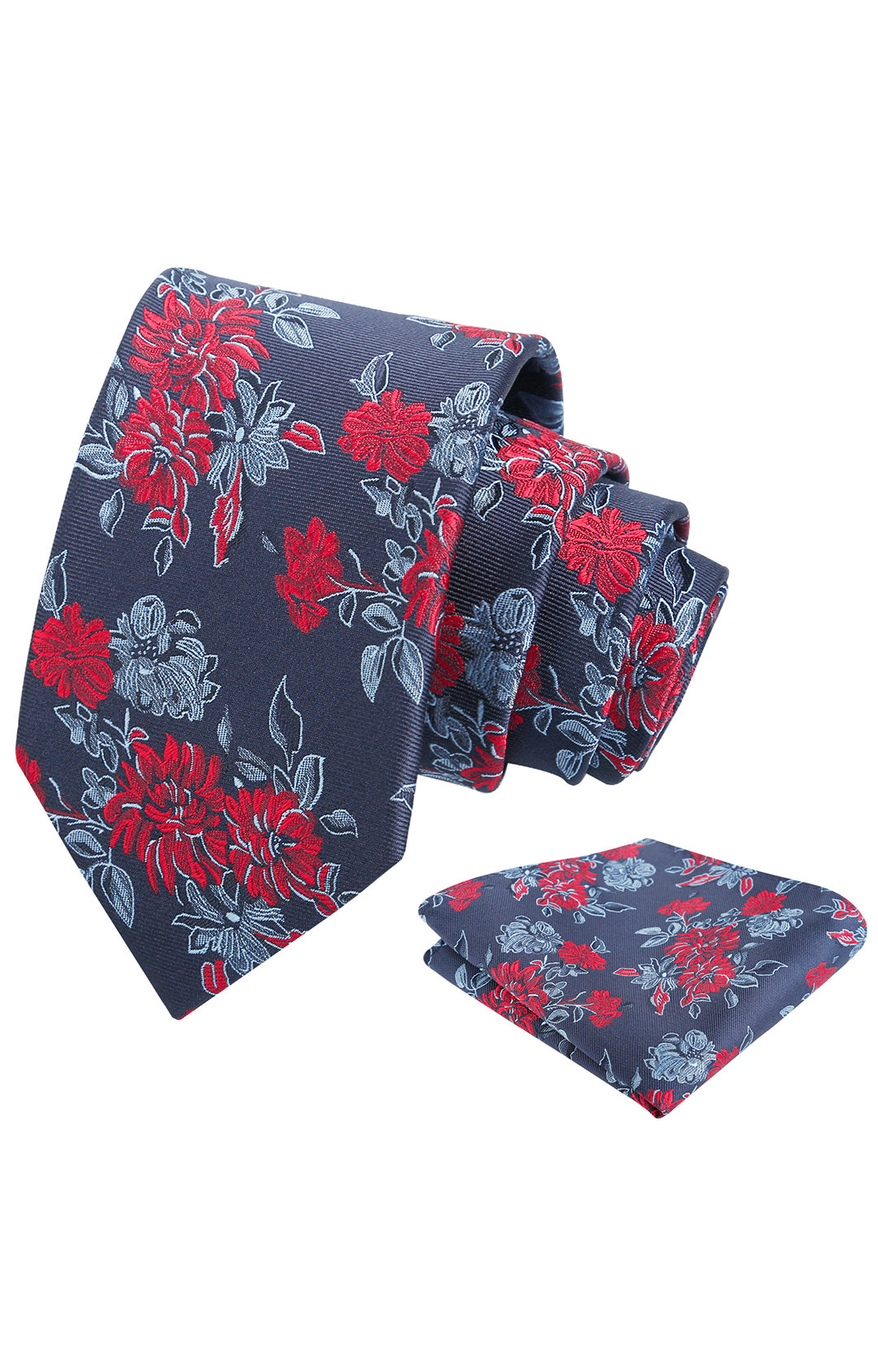 Mens 3.15inch Retro Floral Necktie and Hanky Vintage Wedding Tie and Pocket Square Set-915