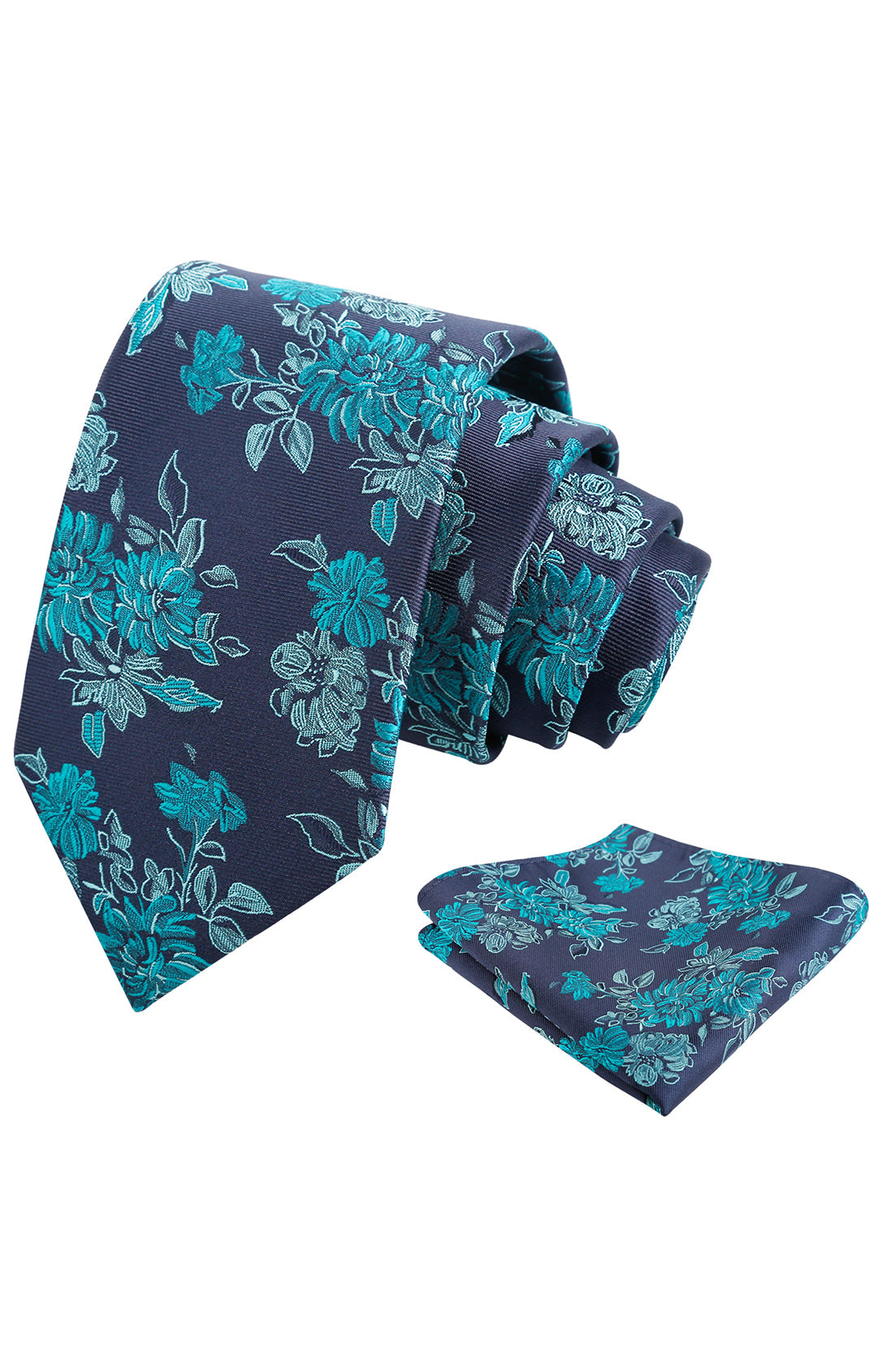 Mens 3.15inch Retro Floral Necktie and Hanky Vintage Wedding Tie and Pocket Square Set-915