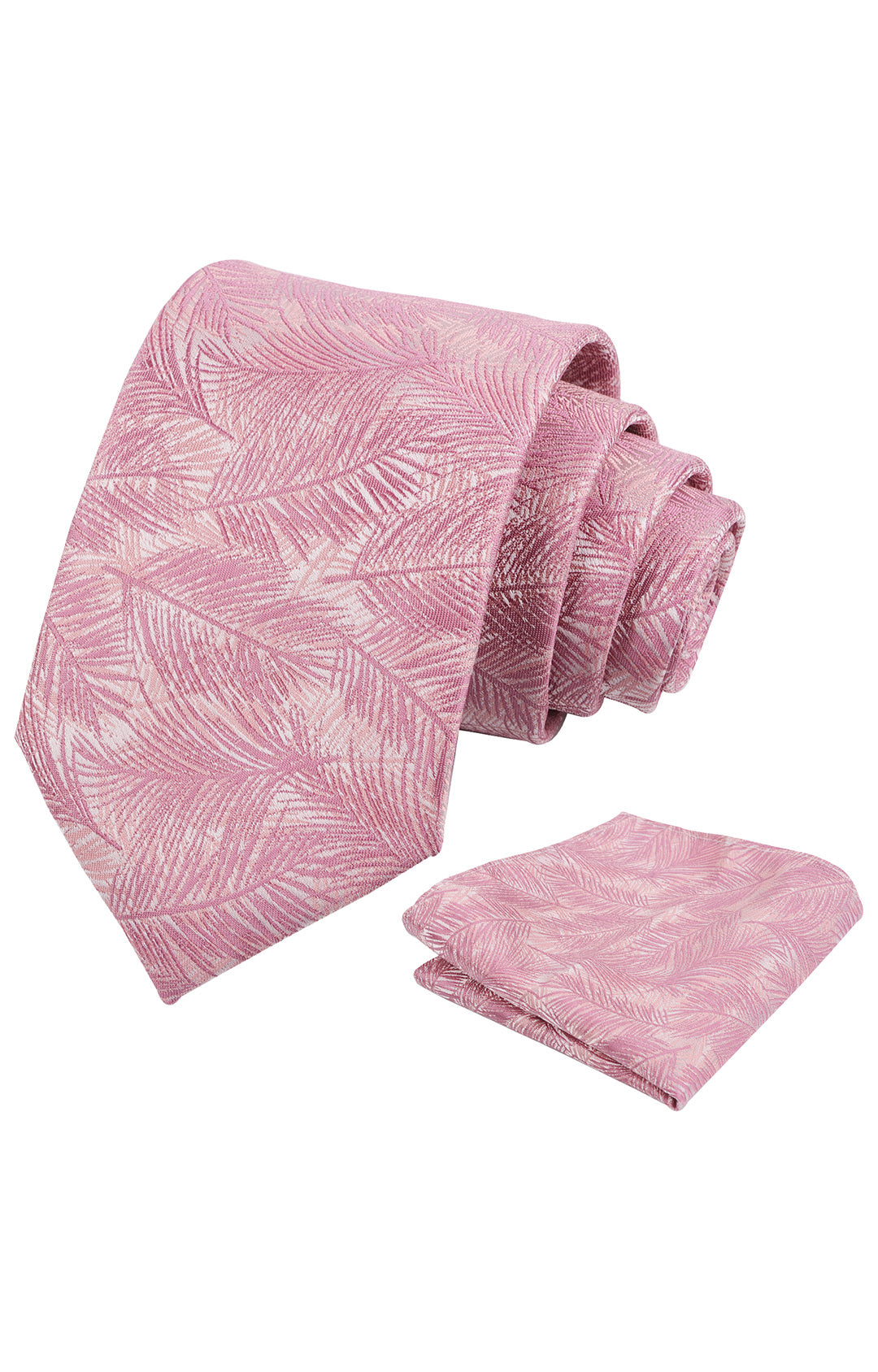 Mens 3.15'' Leaves Pattern Tie and Hanky Elegant Romantic Wedding Party Necktie Set-916