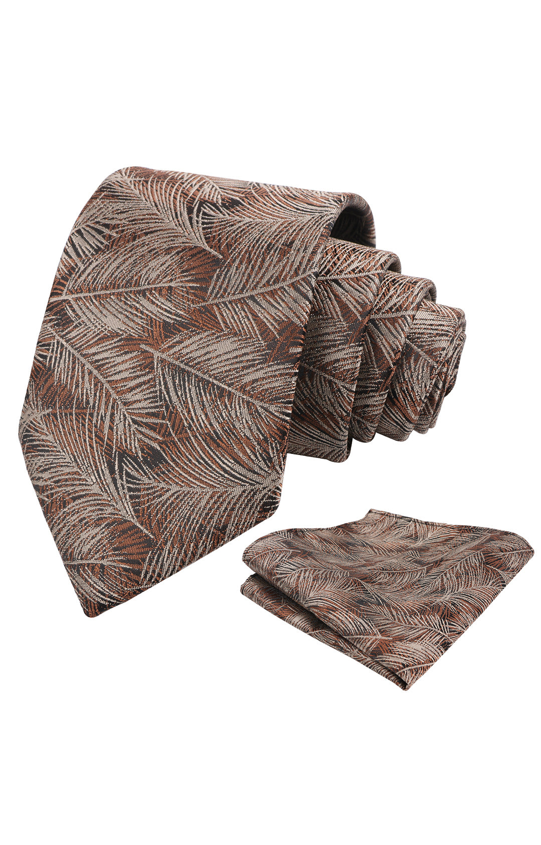 Mens 3.15'' Leaves Pattern Tie and Hanky Elegant Romantic Wedding Party Necktie Set-916