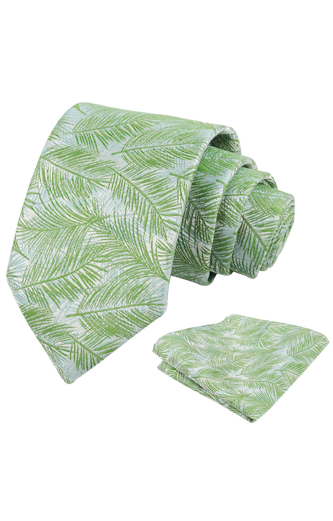 Mens 3.15'' Leaves Pattern Tie and Hanky Elegant Romantic Wedding Party Necktie Set-916