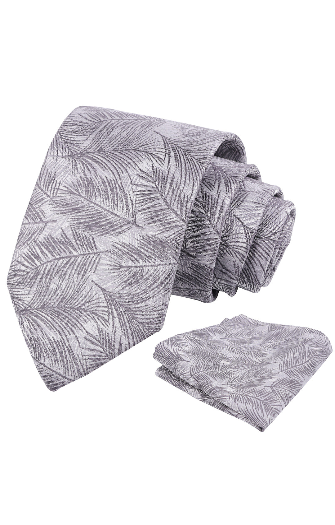 Mens 3.15'' Leaves Pattern Tie and Hanky Elegant Romantic Wedding Party Necktie Set-916