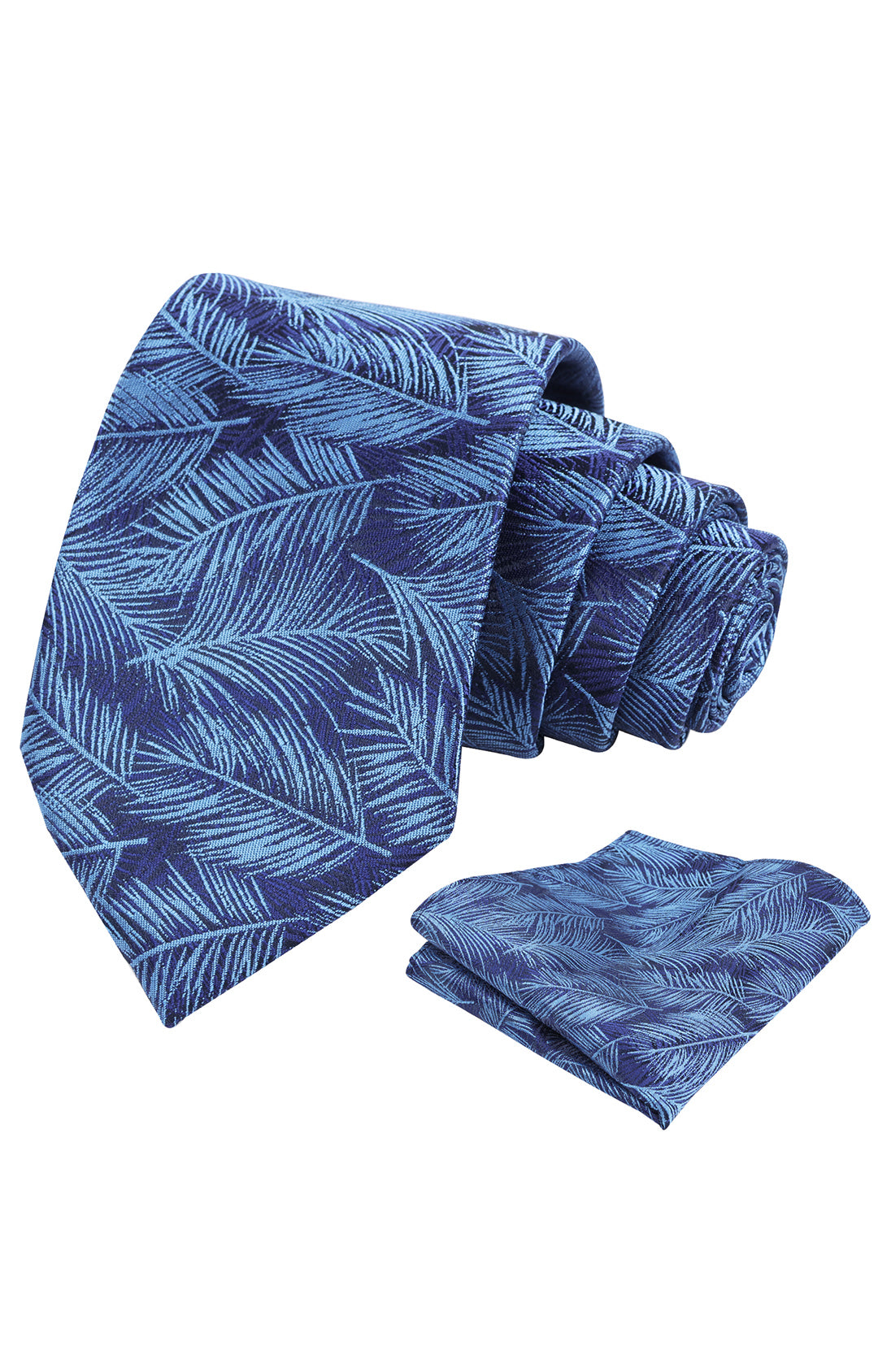 Mens 3.15'' Leaves Pattern Tie and Hanky Elegant Romantic Wedding Party Necktie Set-916