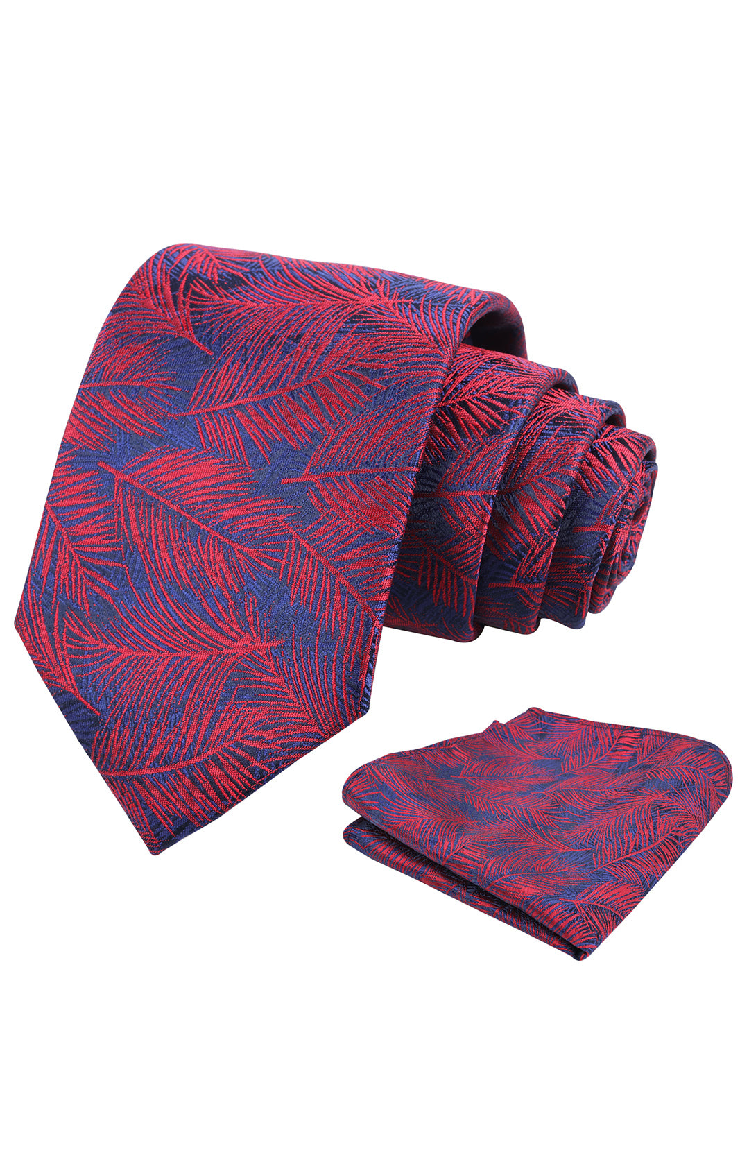 Mens 3.15'' Leaves Pattern Tie and Hanky Elegant Romantic Wedding Party Necktie Set-916
