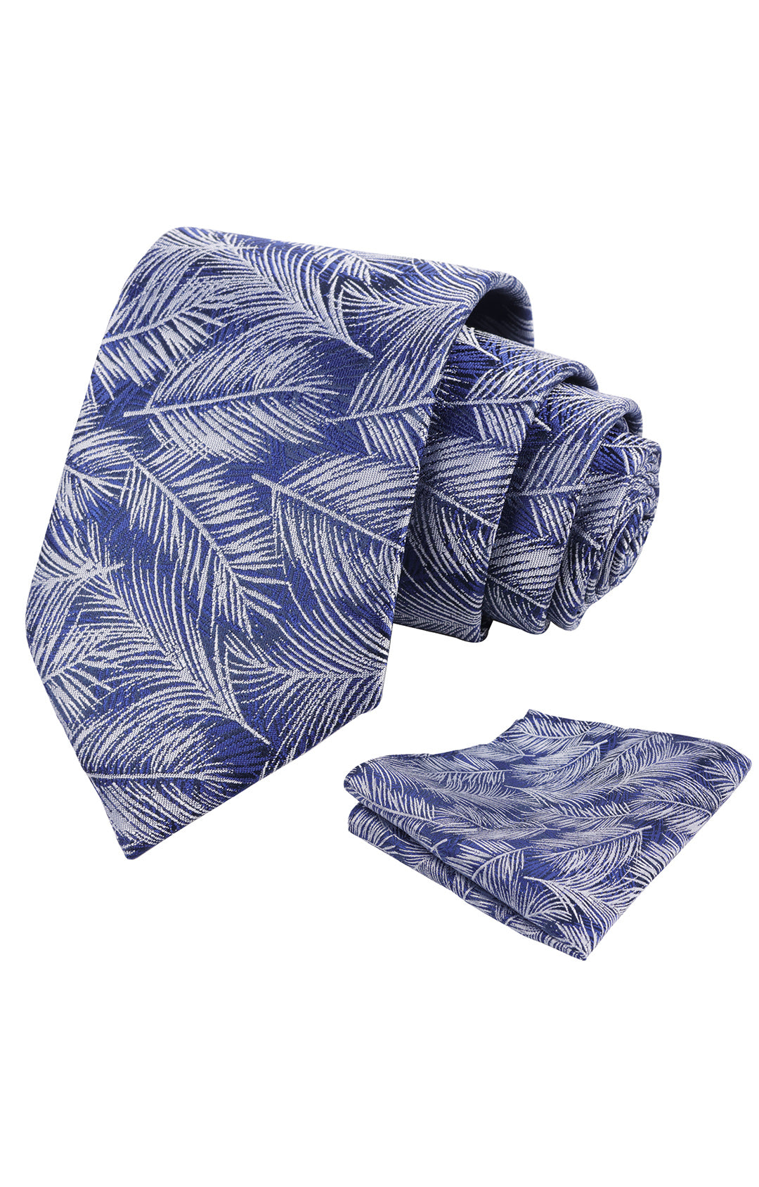 Mens 3.15'' Leaves Pattern Tie and Hanky Elegant Romantic Wedding Party Necktie Set-916