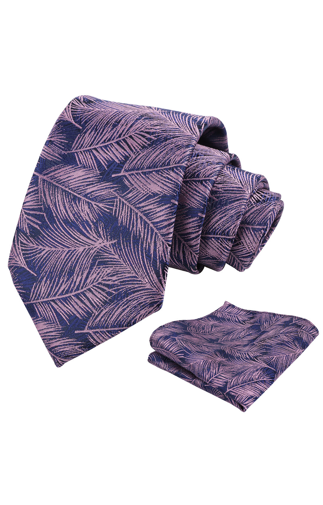 Mens 3.15'' Leaves Pattern Tie and Hanky Elegant Romantic Wedding Party Necktie Set-916