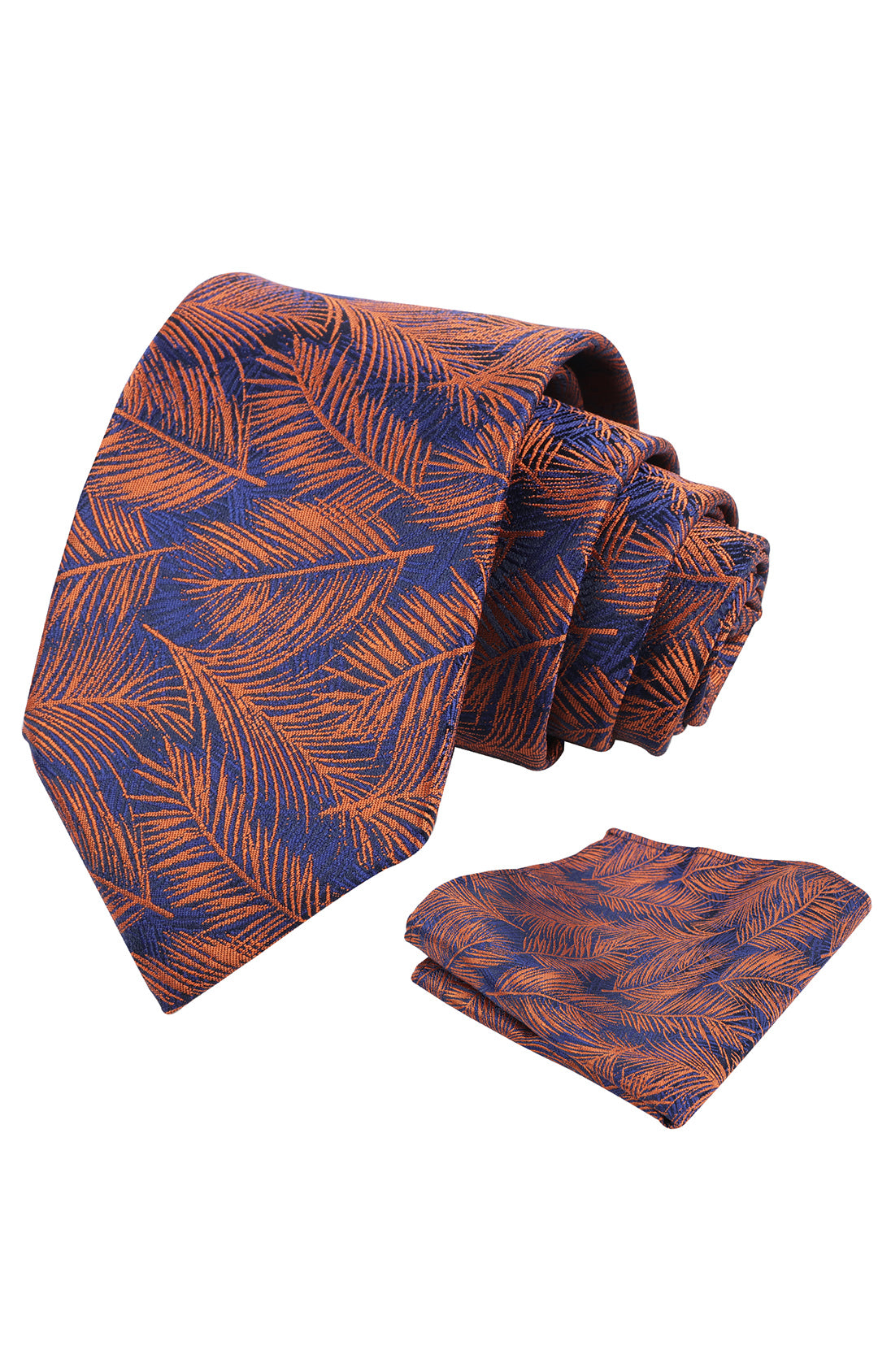 Mens 3.15'' Leaves Pattern Tie and Hanky Elegant Romantic Wedding Party Necktie Set-916