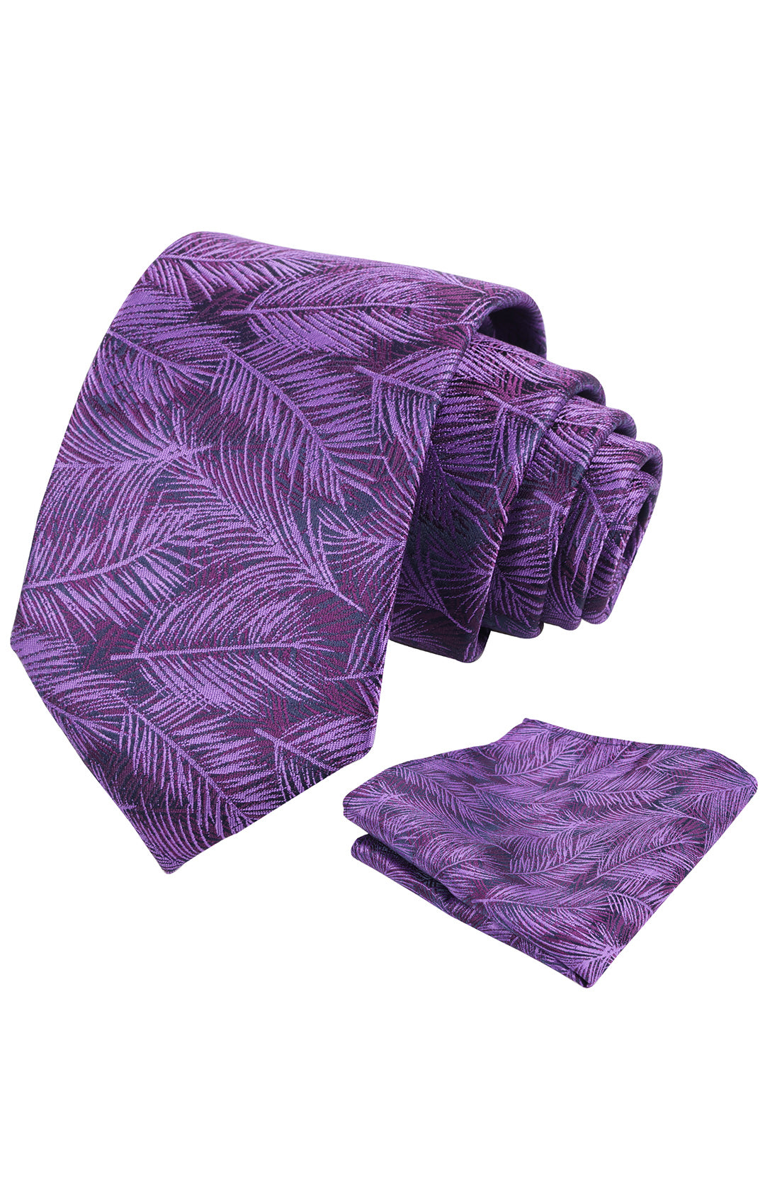 Mens 3.15'' Leaves Pattern Tie and Hanky Elegant Romantic Wedding Party Necktie Set-916