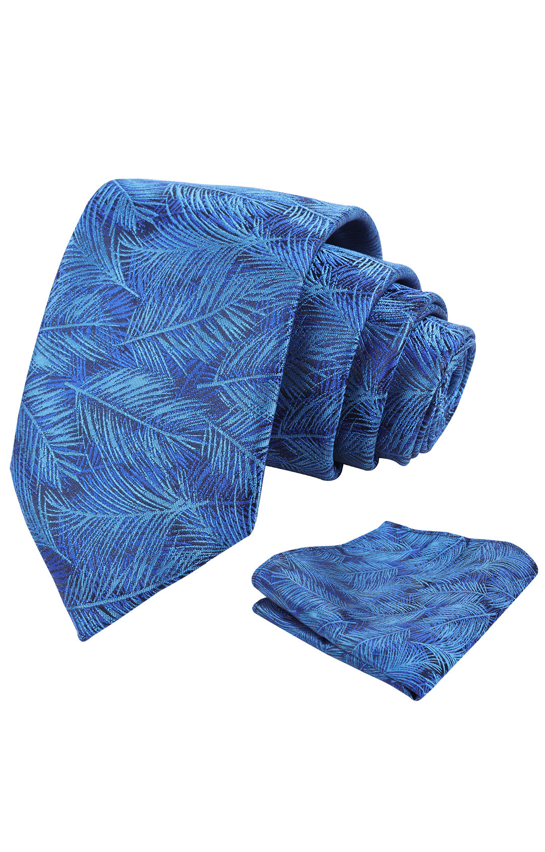 Mens 3.15'' Leaves Pattern Tie and Hanky Elegant Romantic Wedding Party Necktie Set-916