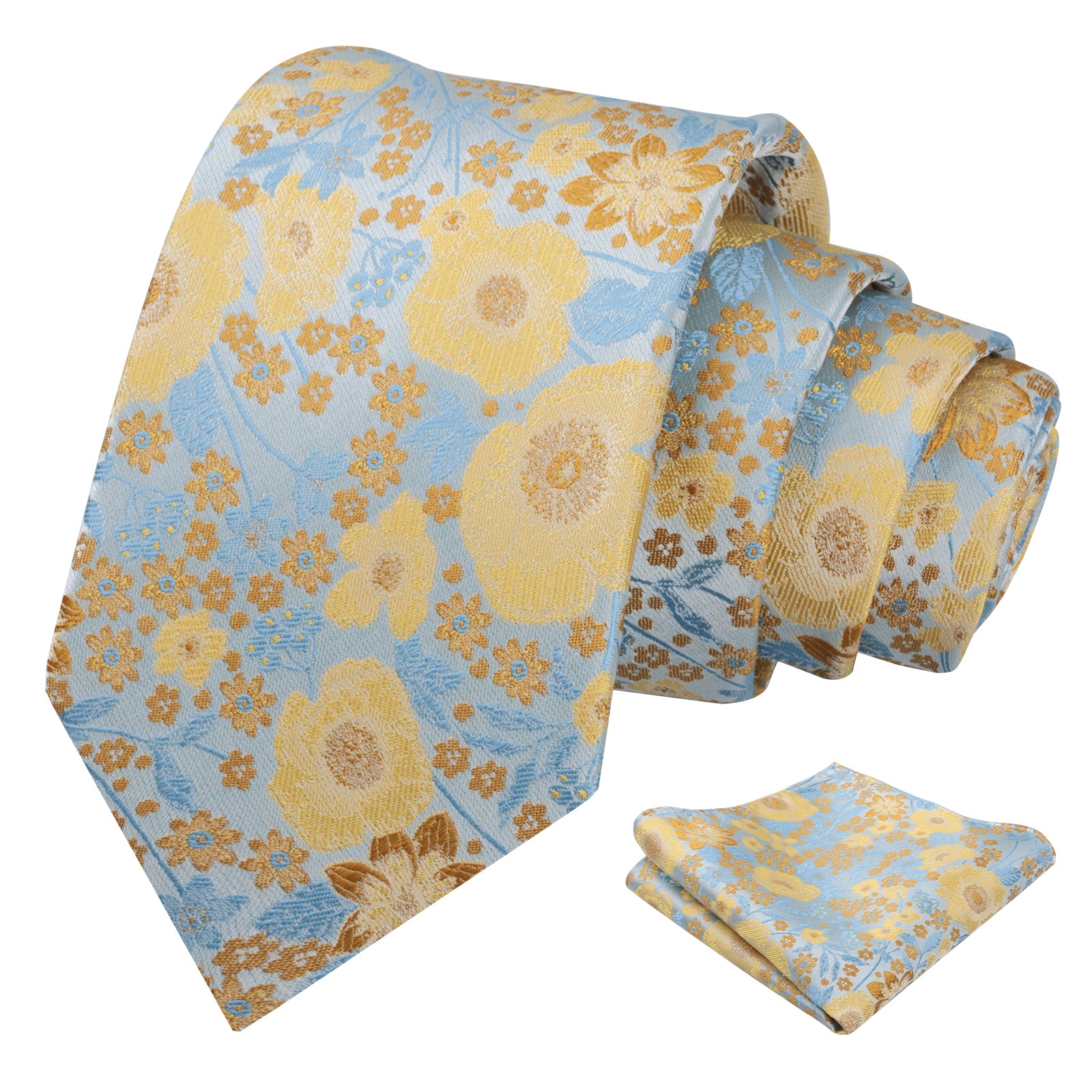 Mens 3.15 Inch Small Floral Ditsy Print Design Tie Pocket Square Set-926