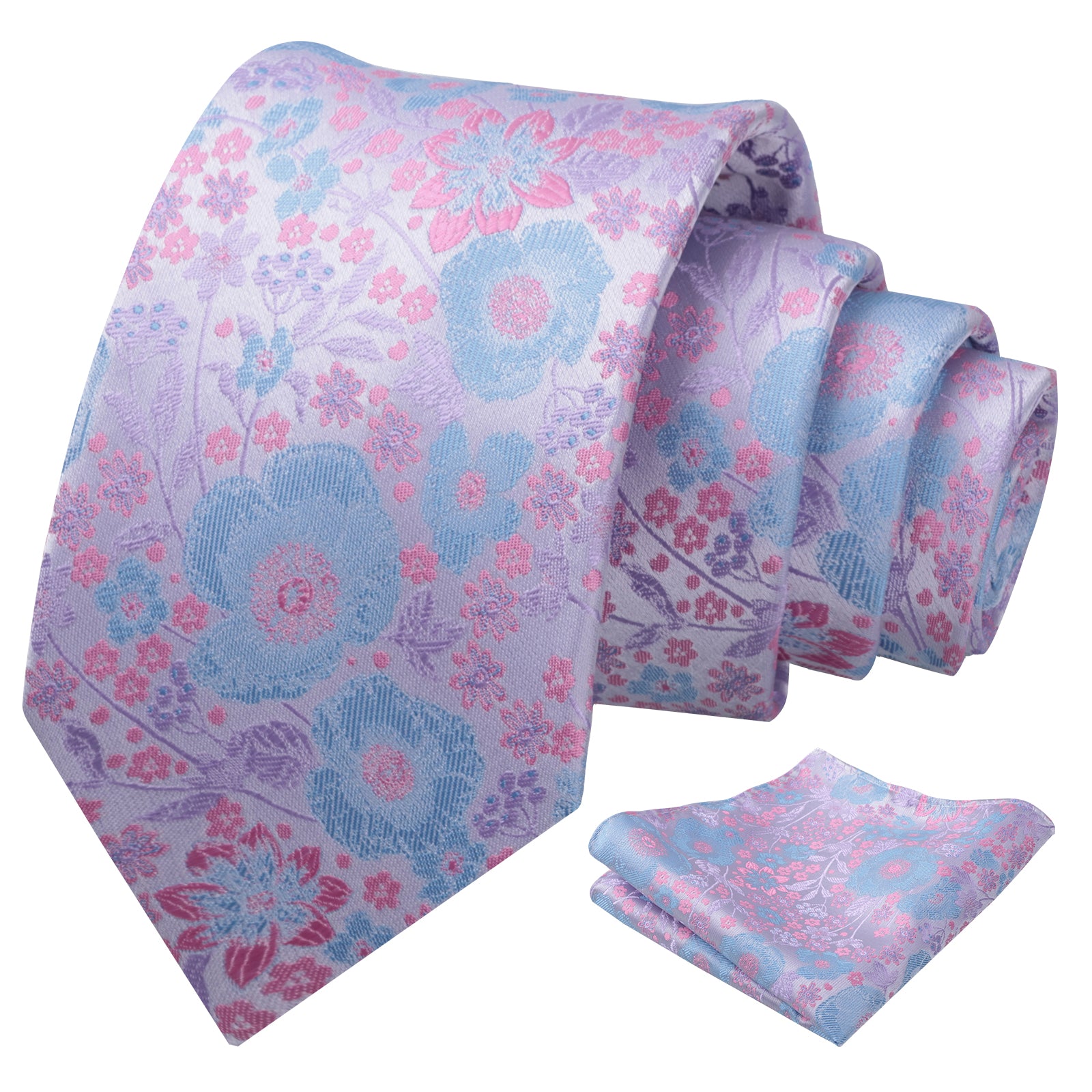 Mens 3.15 Inch Small Floral Ditsy Print Design Tie Pocket Square Set-926