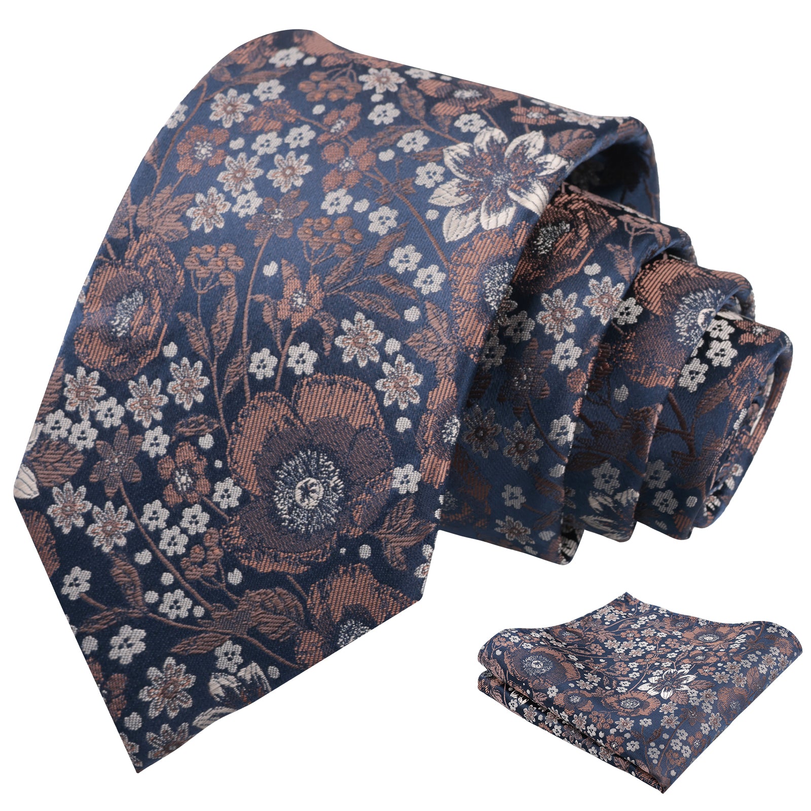 Mens 3.15 Inch Small Floral Ditsy Print Design Tie Pocket Square Set-926