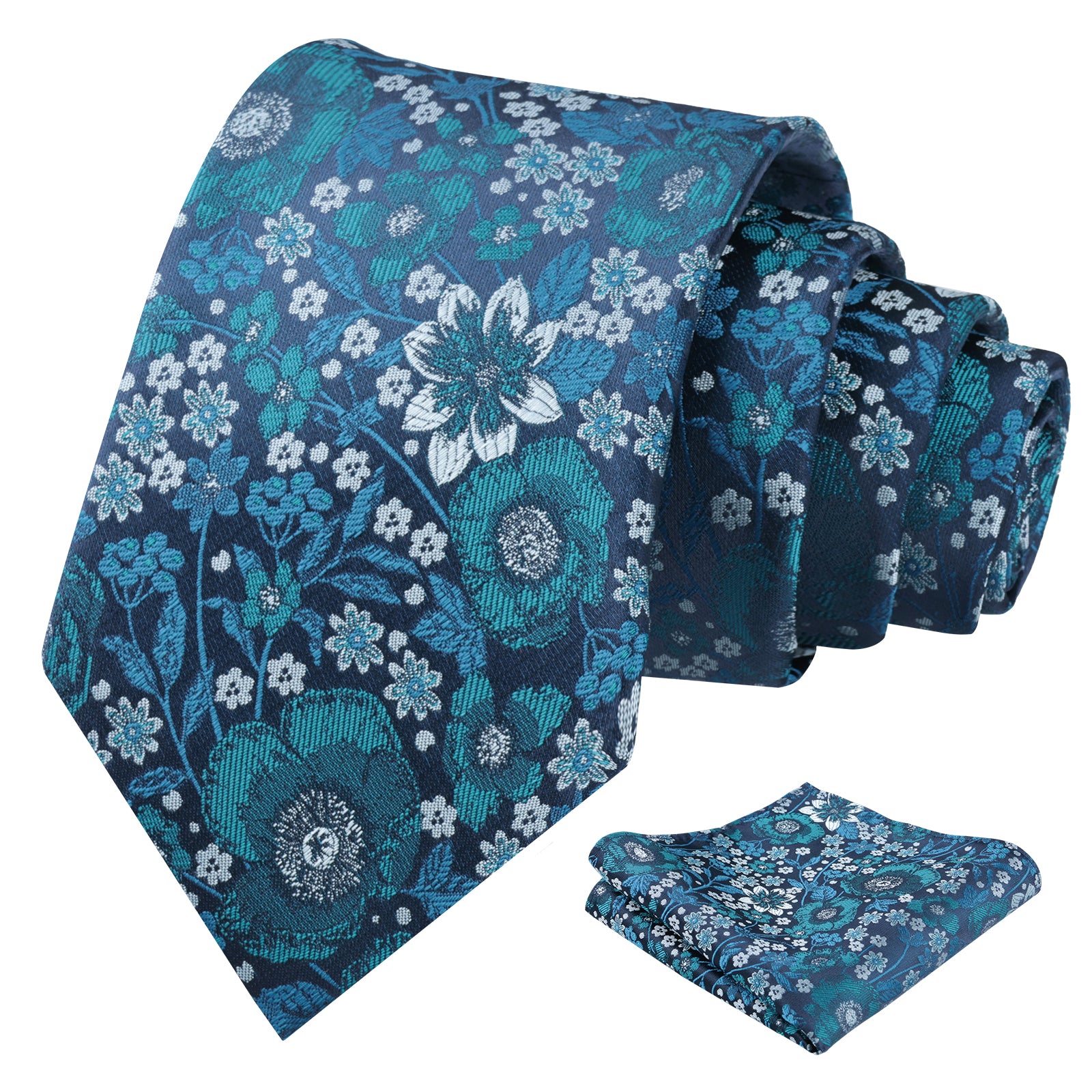 Mens 3.15 Inch Small Floral Ditsy Print Design Tie Pocket Square Set-926